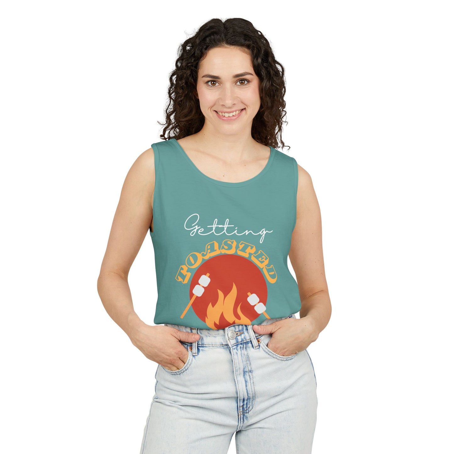 TOASTED funny camp camping marshmallow Tank Top