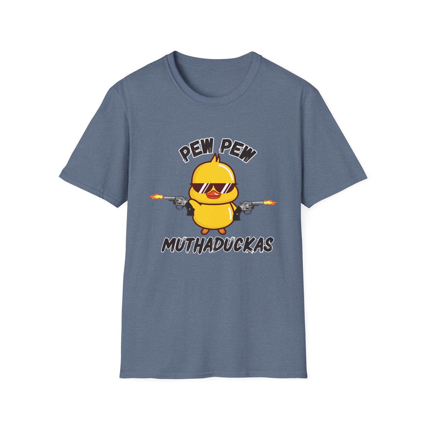 Pew Pew Muthuduckas Funny Rubber Ducky Gun T-Shirt
