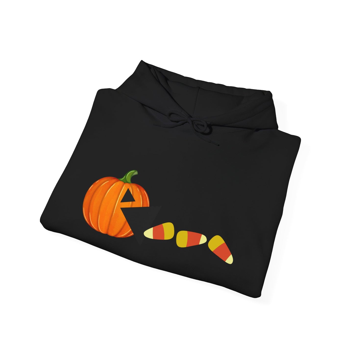 Pumpkin Chasing Candy Corn Classic Gaming Inspired Halloween Hoodie Sweatshirt