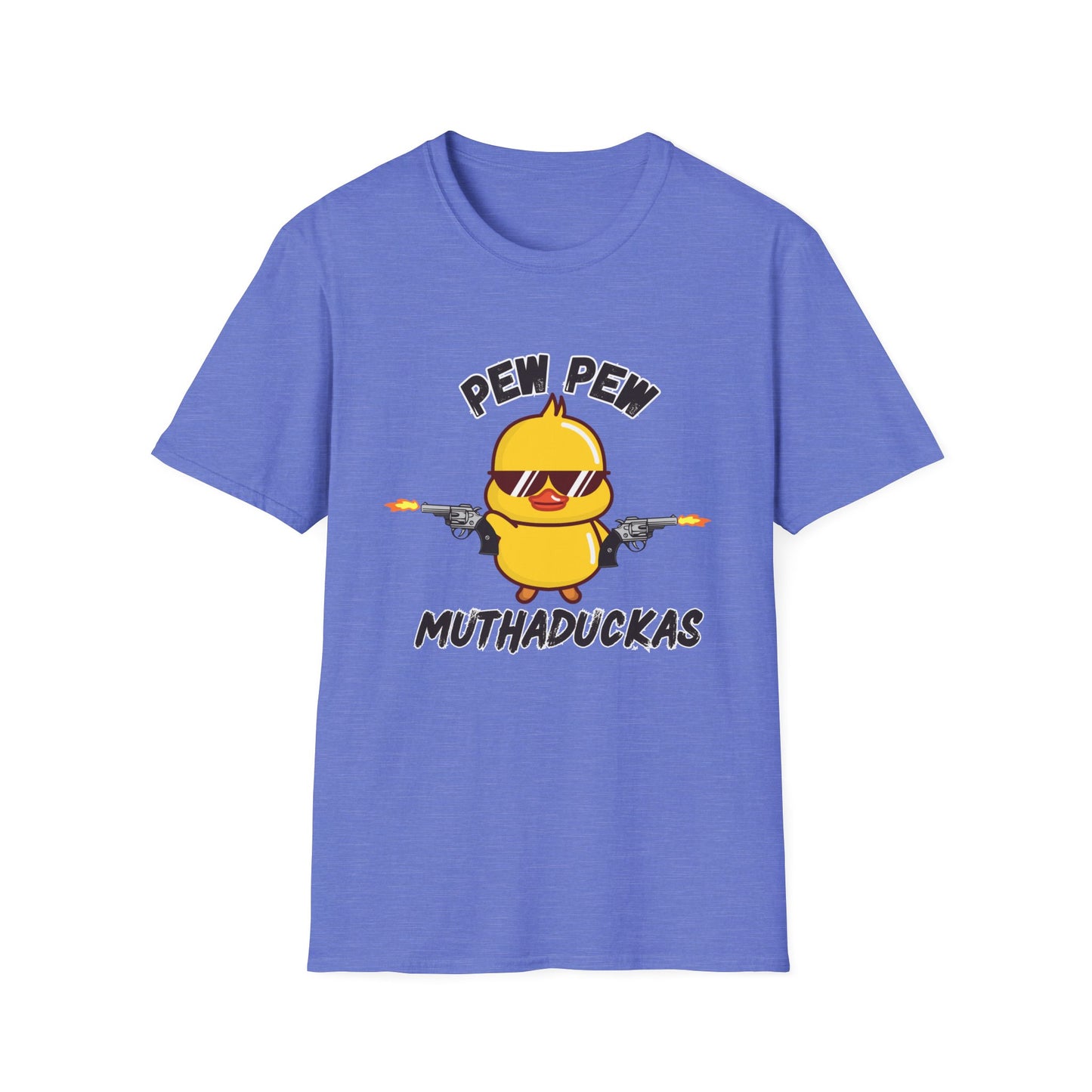 Pew Pew Muthuduckas Funny Rubber Ducky Gun T-Shirt