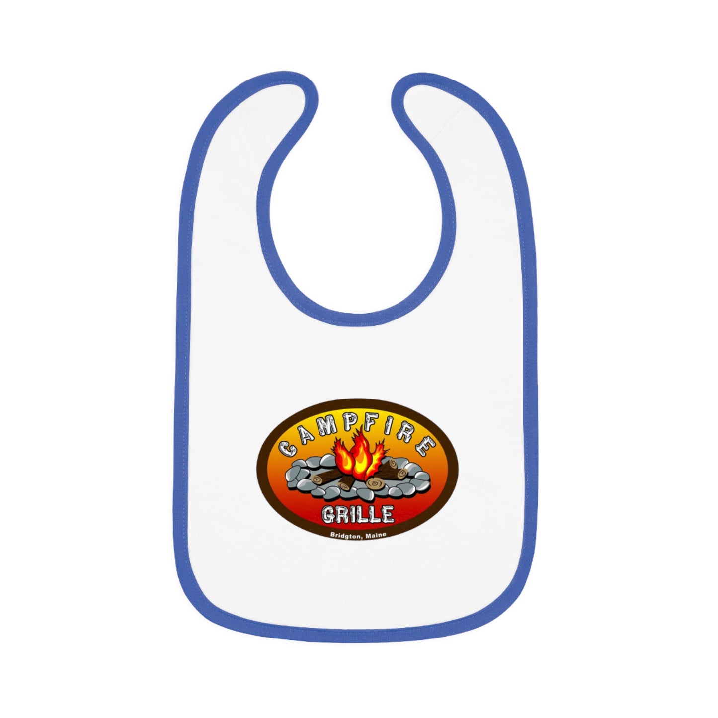 Camping-Themed Baby Bib, Outdoor Dining Bib, Baby Shower Gift, BBQ Fun, Baby Feeding Accessory, Cute Campfire Design