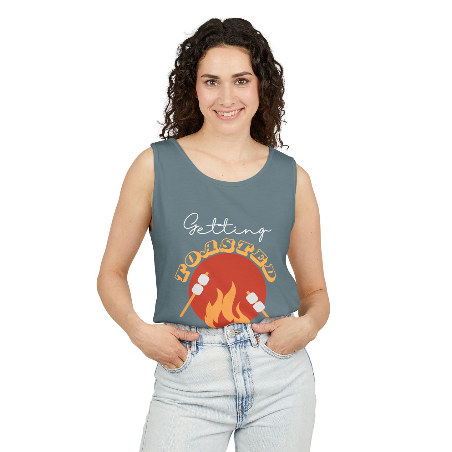 TOASTED funny camp camping marshmallow Tank Top