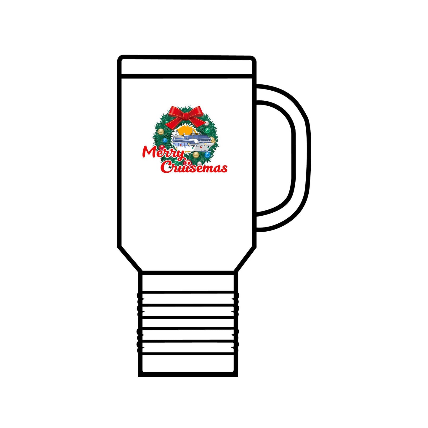 Merry Cruisemas Xmas Gift Cruise Vacation Insulated Travel Mug, 40oz