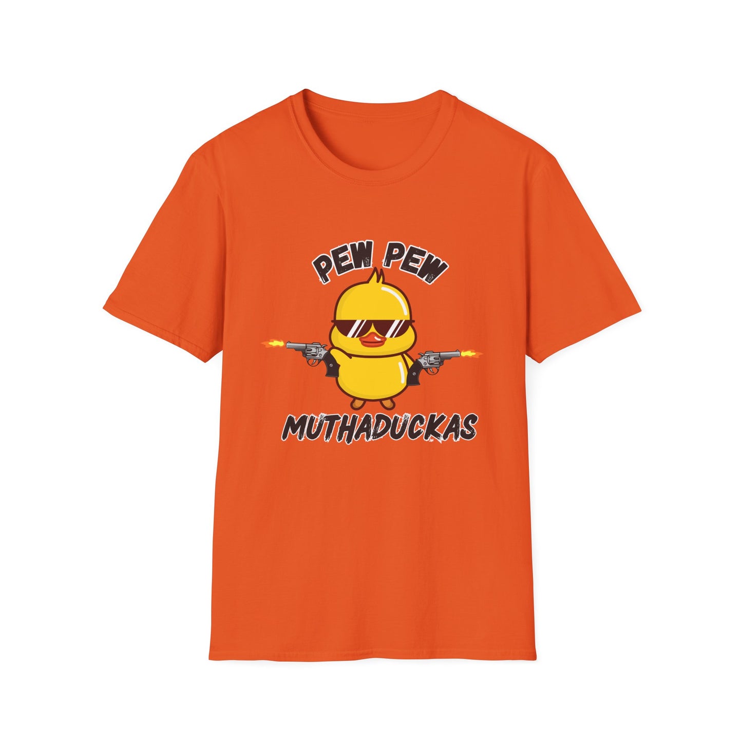 Pew Pew Muthuduckas Funny Rubber Ducky Gun T-Shirt
