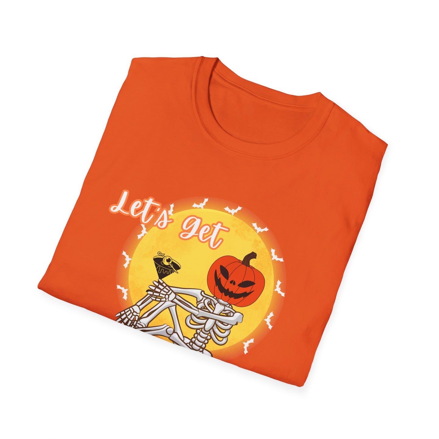 Let's Get Smashed Funny Halloween Skeleton with Martini T-Shirt
