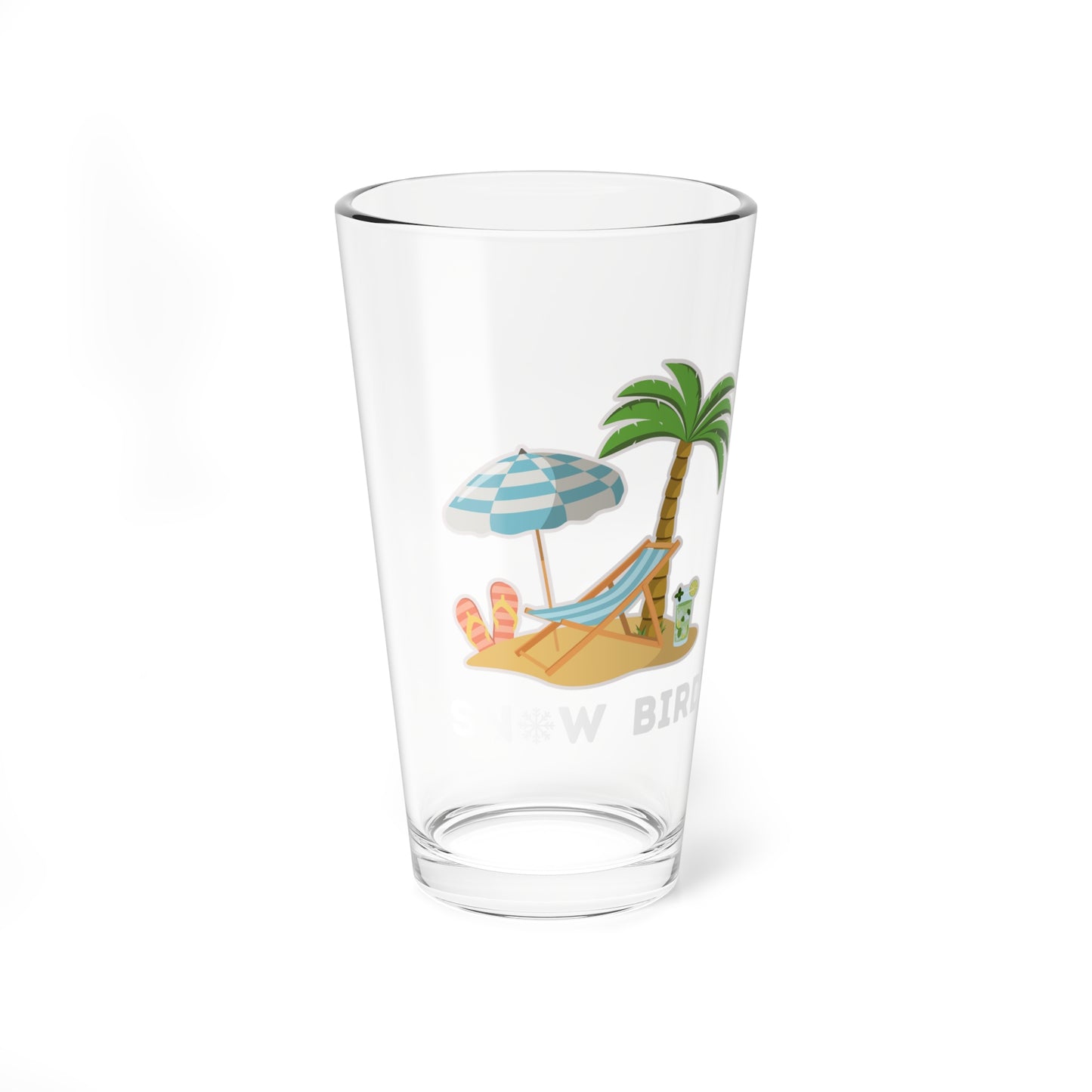 Snow Bird Mixing Pint Glass, 16oz. Florida Gift