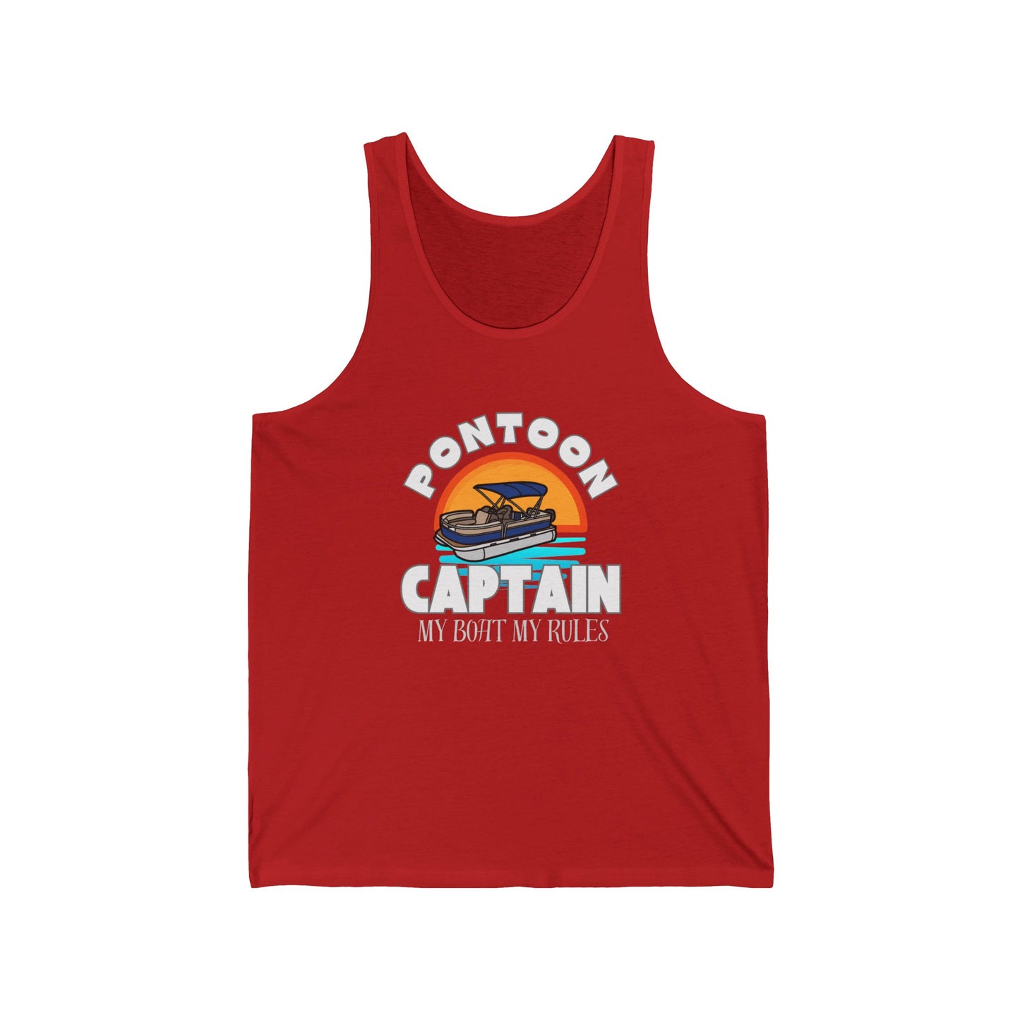 Pontoon Captain My Boat My Rules Funny Summer Tank
