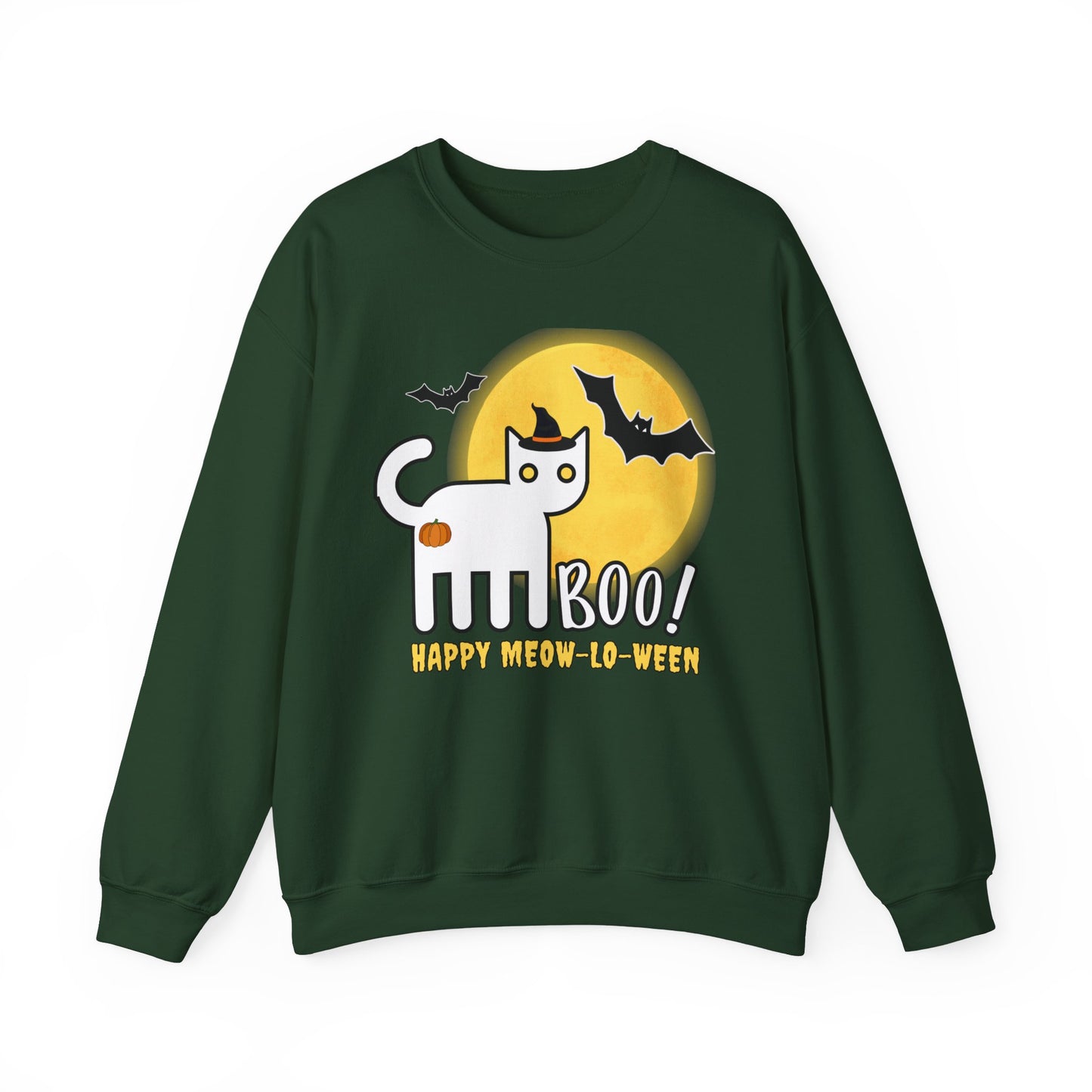Happy MEOW-lo-ween Cat Lady Halloween Sweatshirt