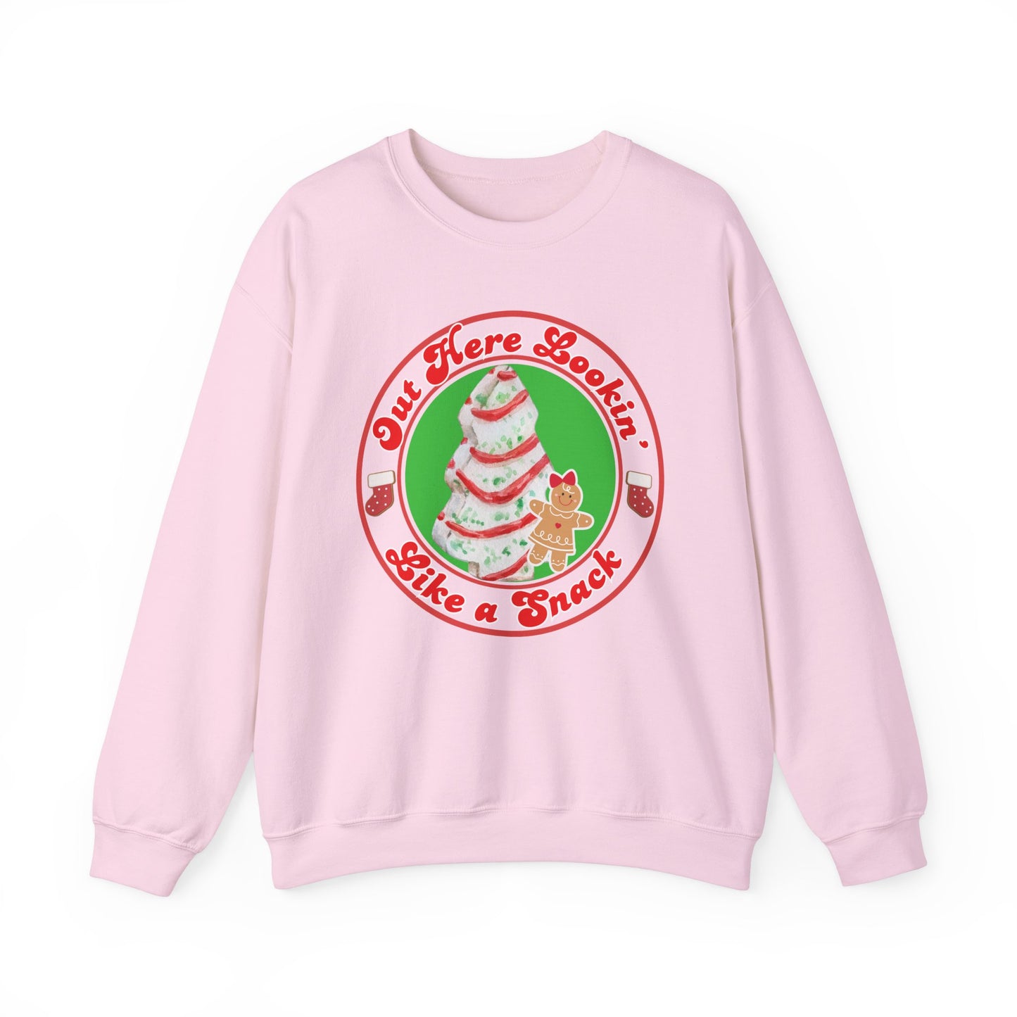 Out Here Lookin' Like a Snack Christmas Cake Crewneck Sweatshirt