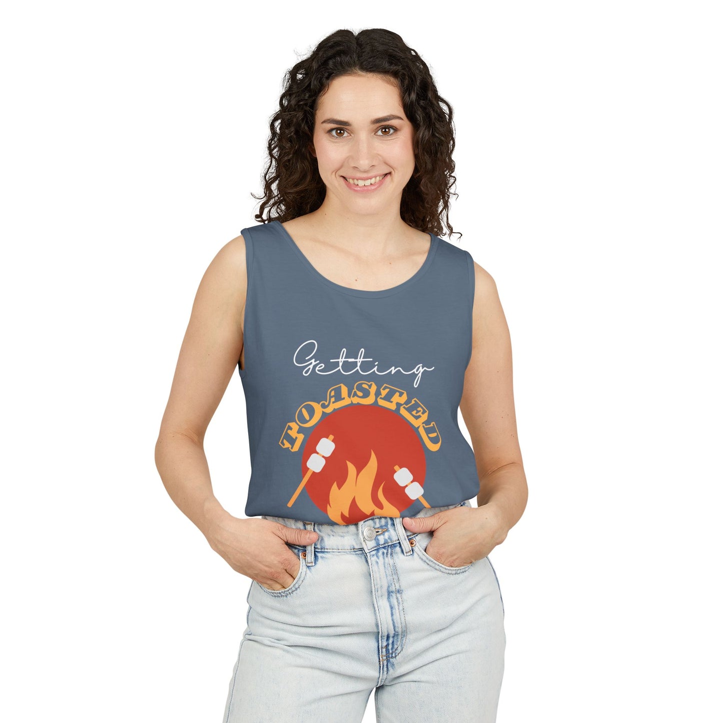 TOASTED funny camp camping marshmallow Tank Top
