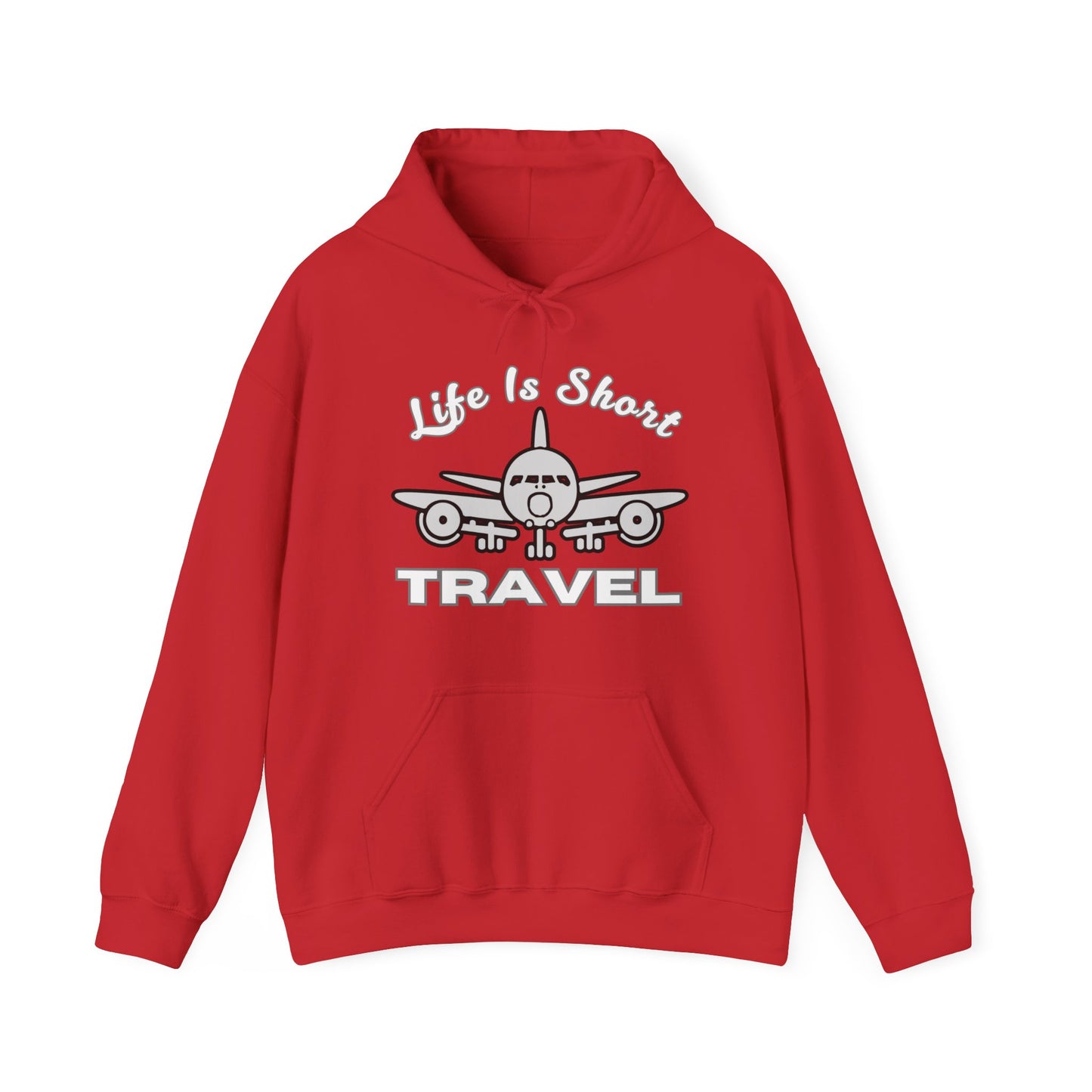 Life Is Short Travel Airplane Unisex Heavy Blend™ Hooded Sweatshirt
