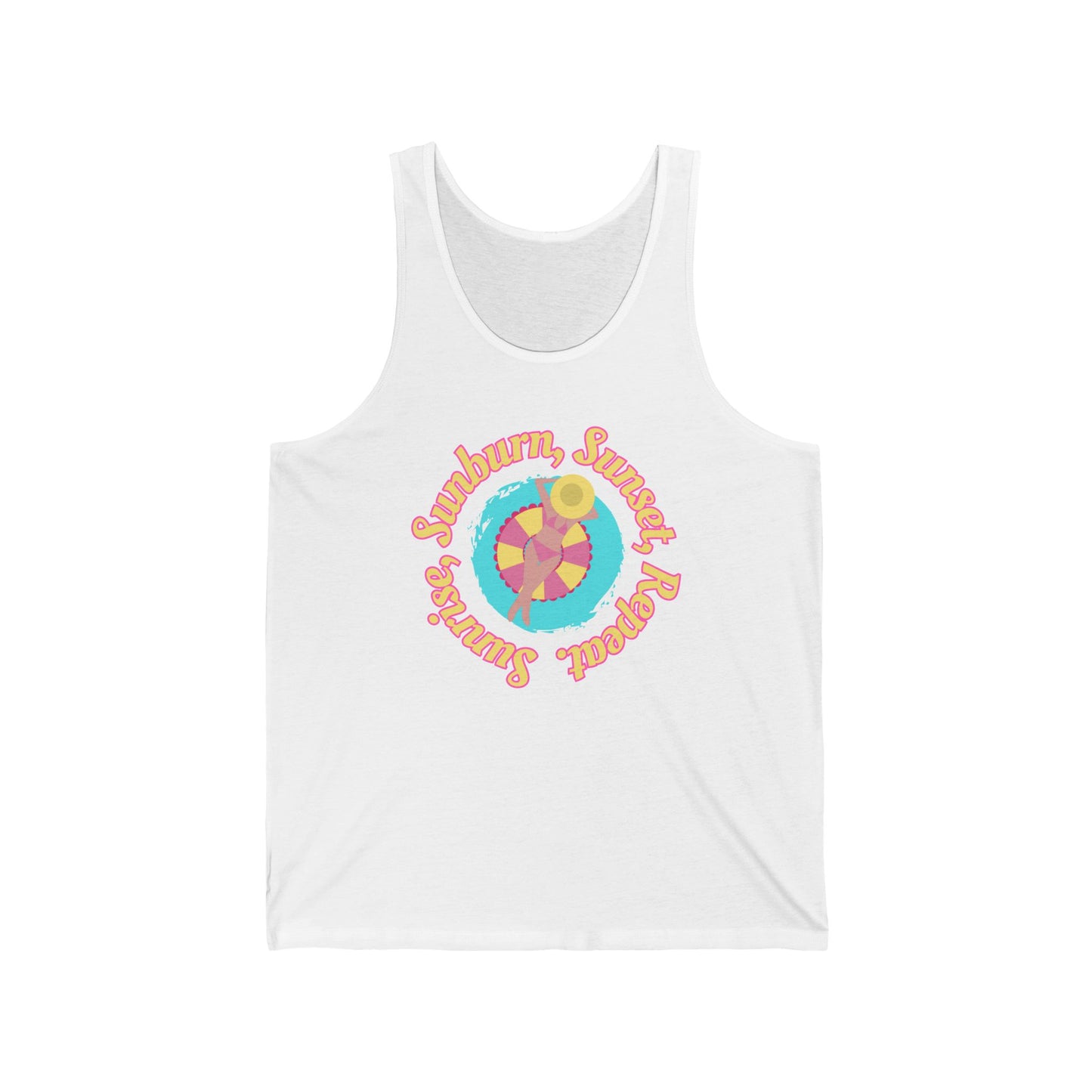 Sunrise, Sunburn, Sunset, Repeat Summer Vacation Tank Top