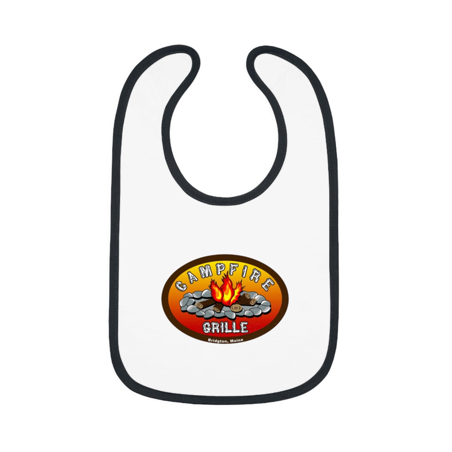Camping-Themed Baby Bib, Outdoor Dining Bib, Baby Shower Gift, BBQ Fun, Baby Feeding Accessory, Cute Campfire Design