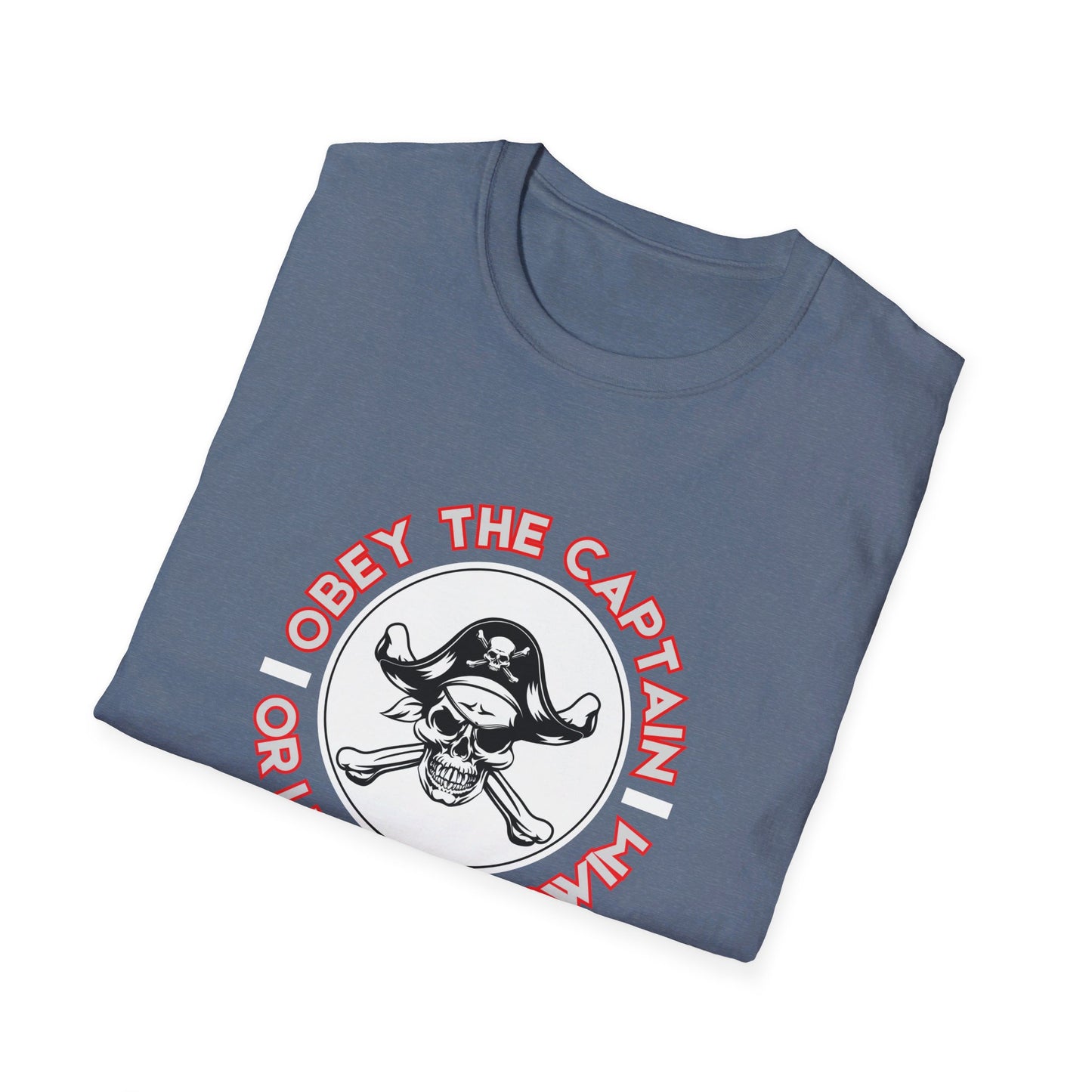 Obey the Captain or Learn To Swim Funny Pirate T-Shirt