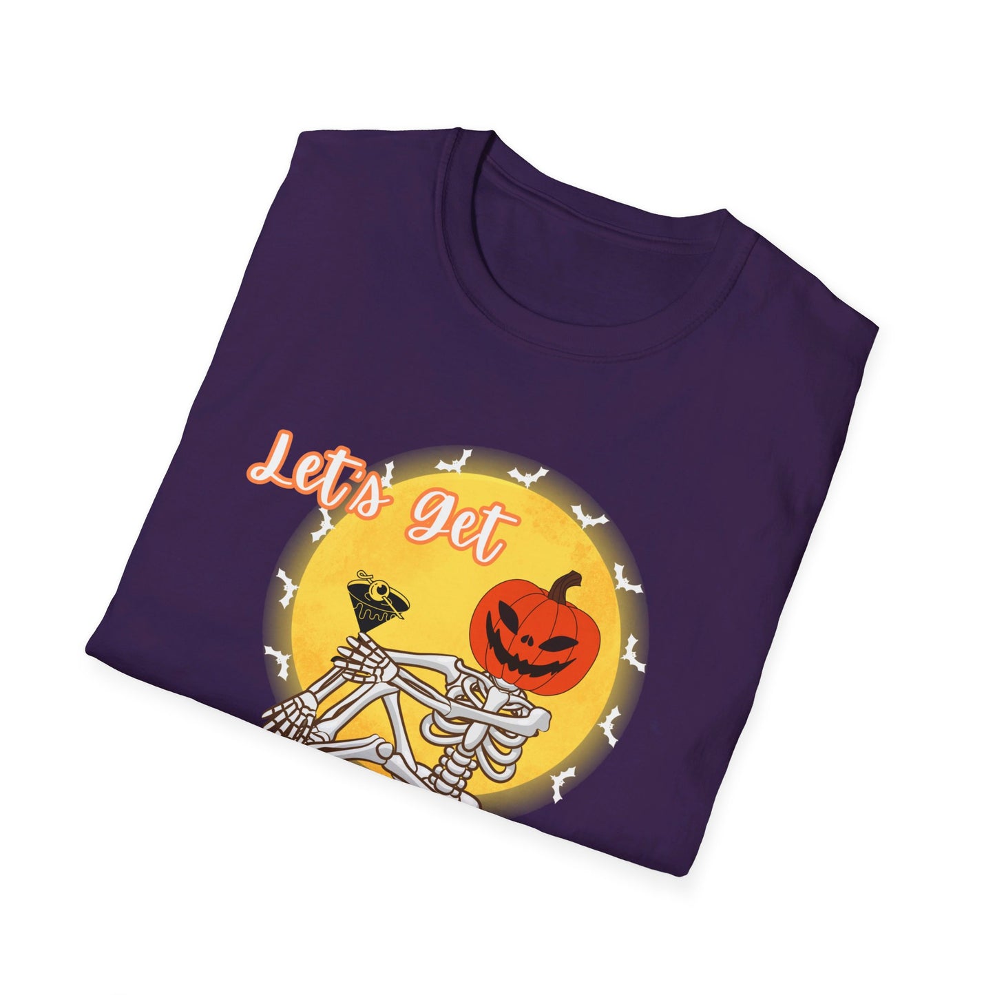 Let's Get Smashed Funny Halloween Skeleton with Martini T-Shirt