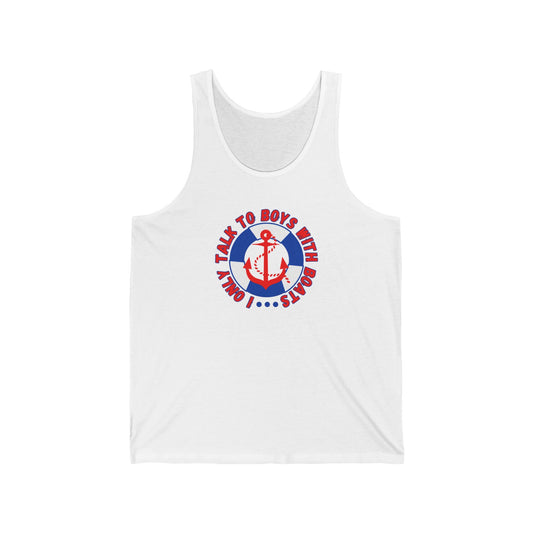 I Only Talk To Boys With Boats Beach Yacht Club Tank Top