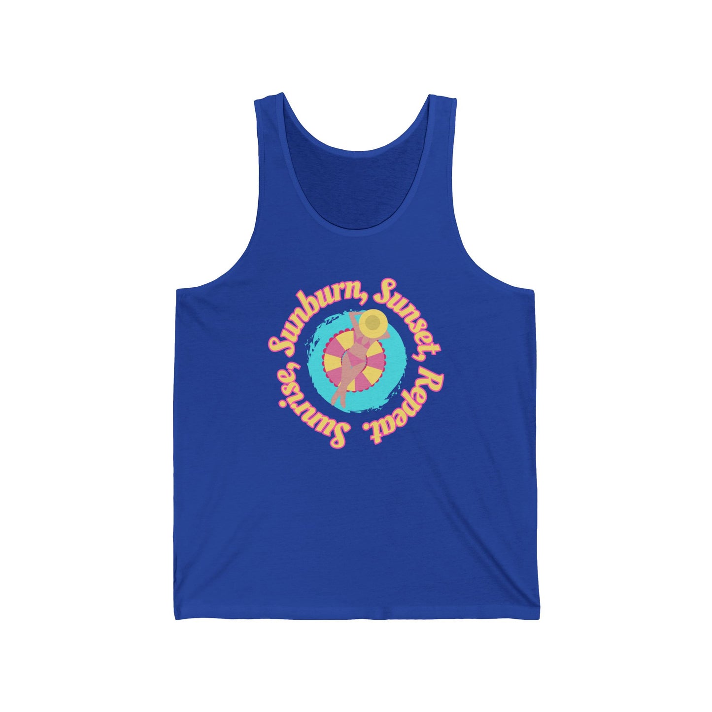 Sunrise, Sunburn, Sunset, Repeat Summer Vacation Tank Top