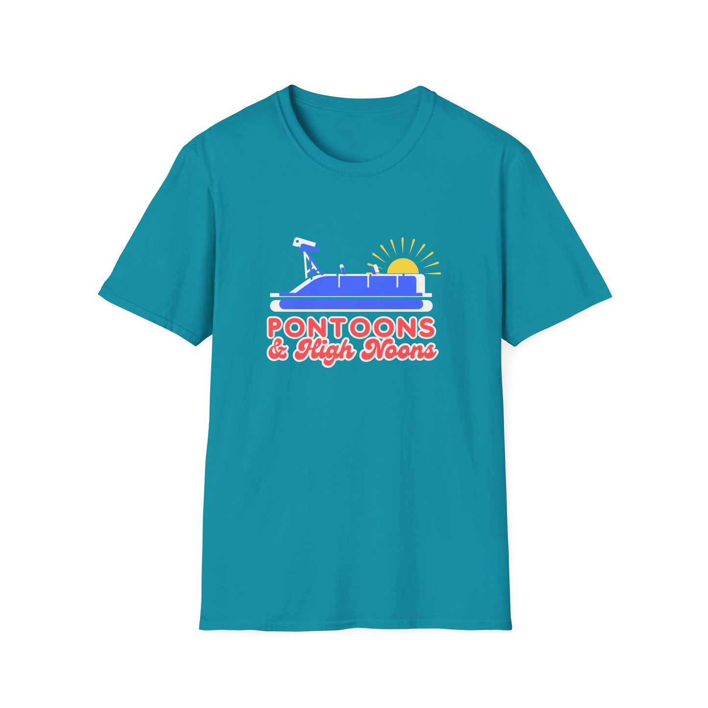 Pontoons and High Noon  Fun Summer Boating  T-Shirt