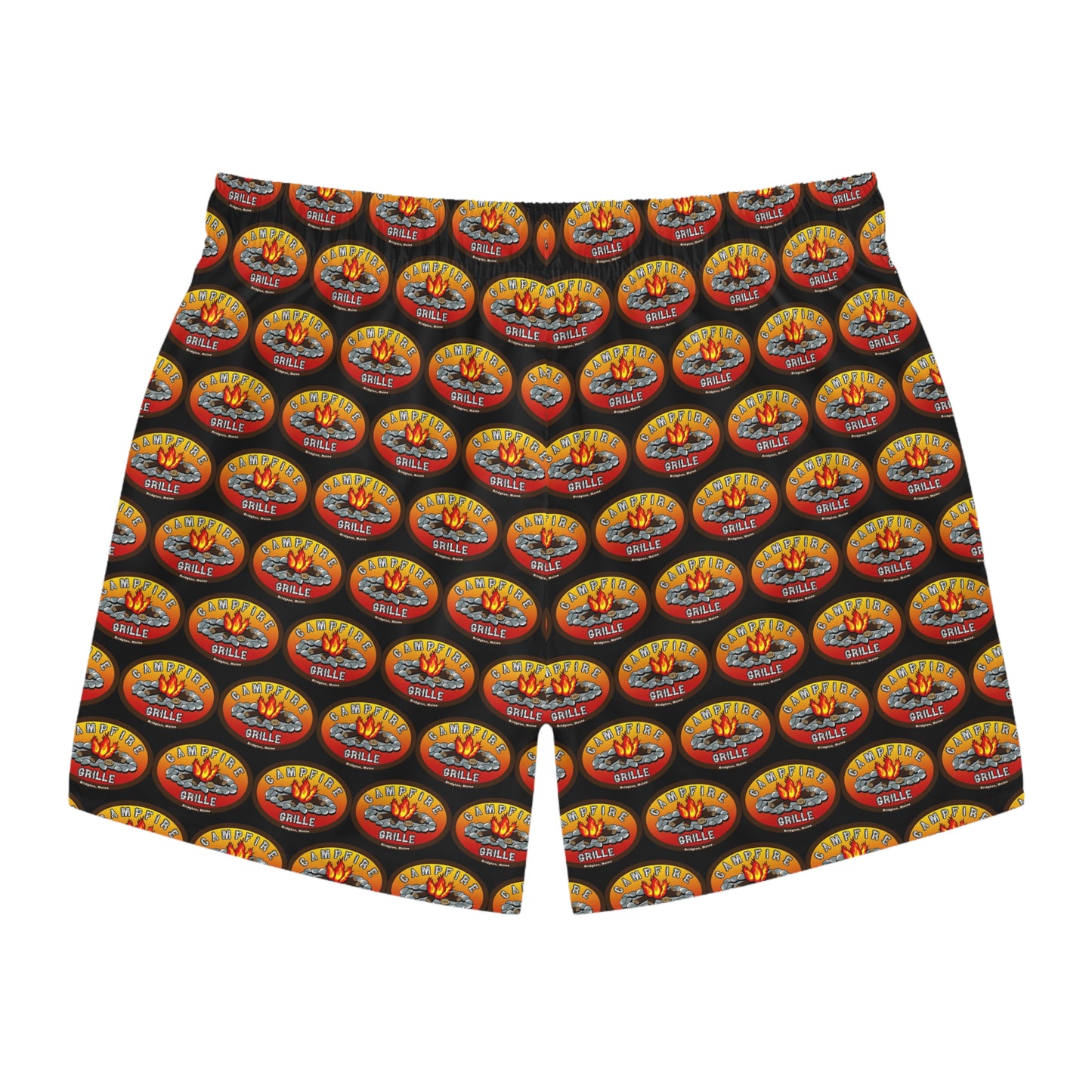 CFG Campfire Grille Vibrant Summer Swim Trunks, Beach Shorts, Pool Party Wear, Vacation Essentials, AOP Swimwear