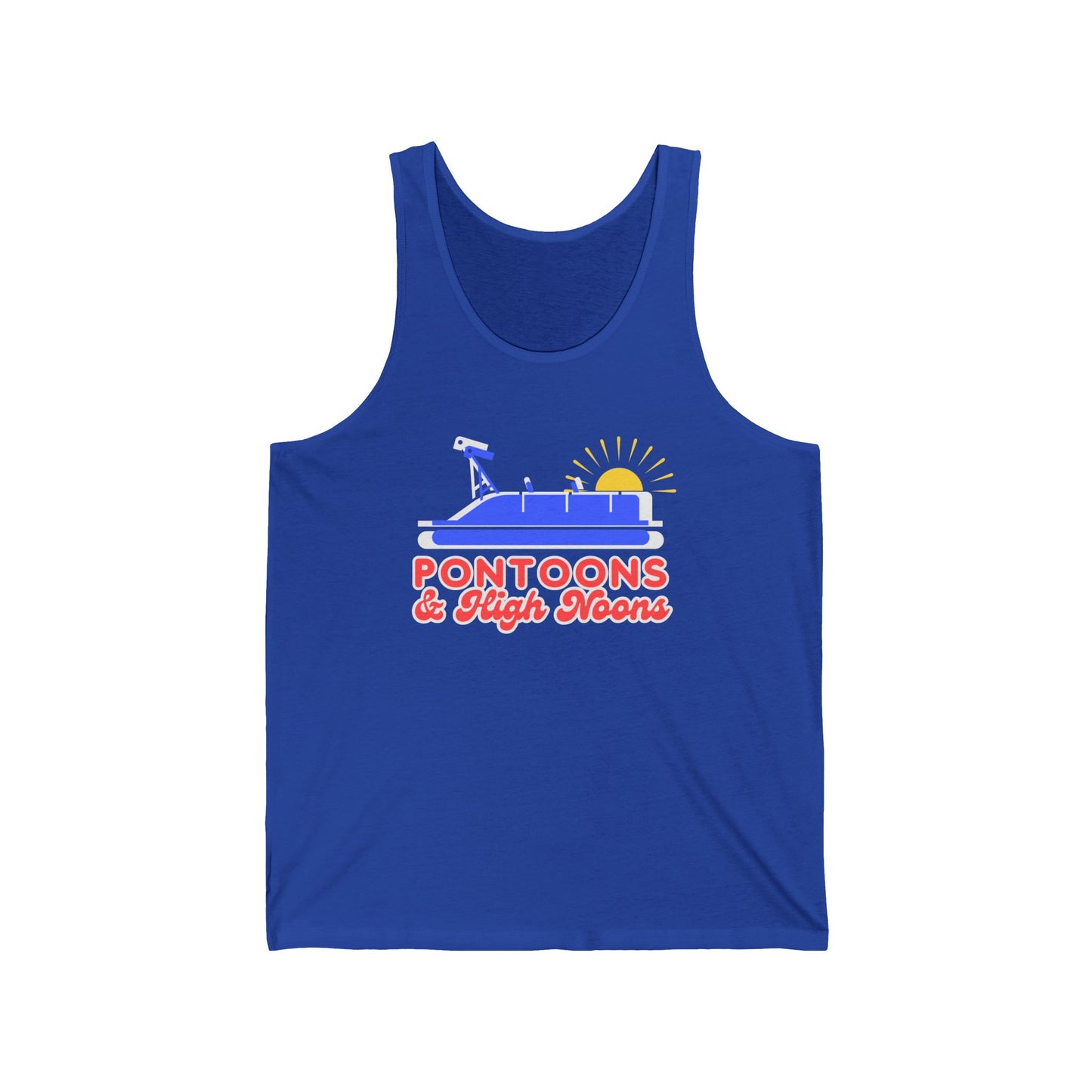 Pontoons and High Noons Sunshine Summer Boating Tank Top