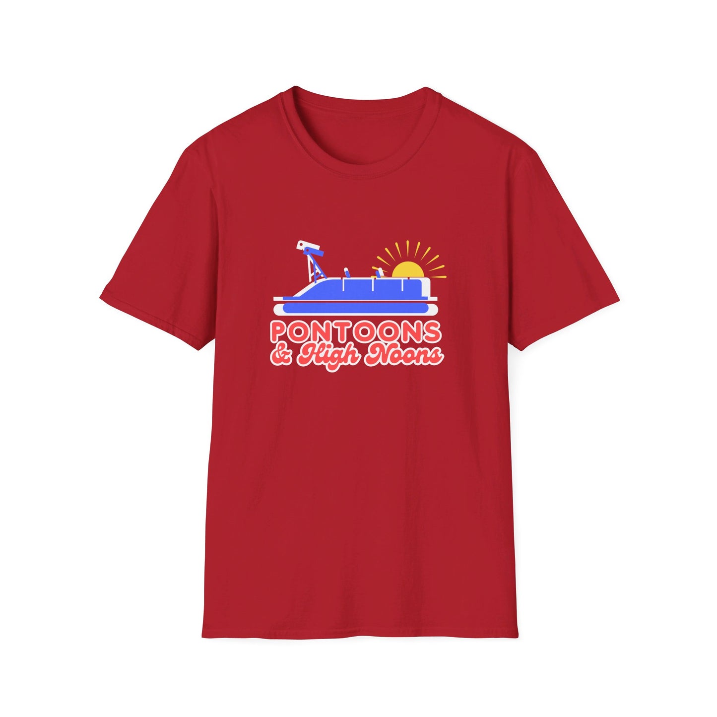 Pontoons and High Noon  Fun Summer Boating  T-Shirt