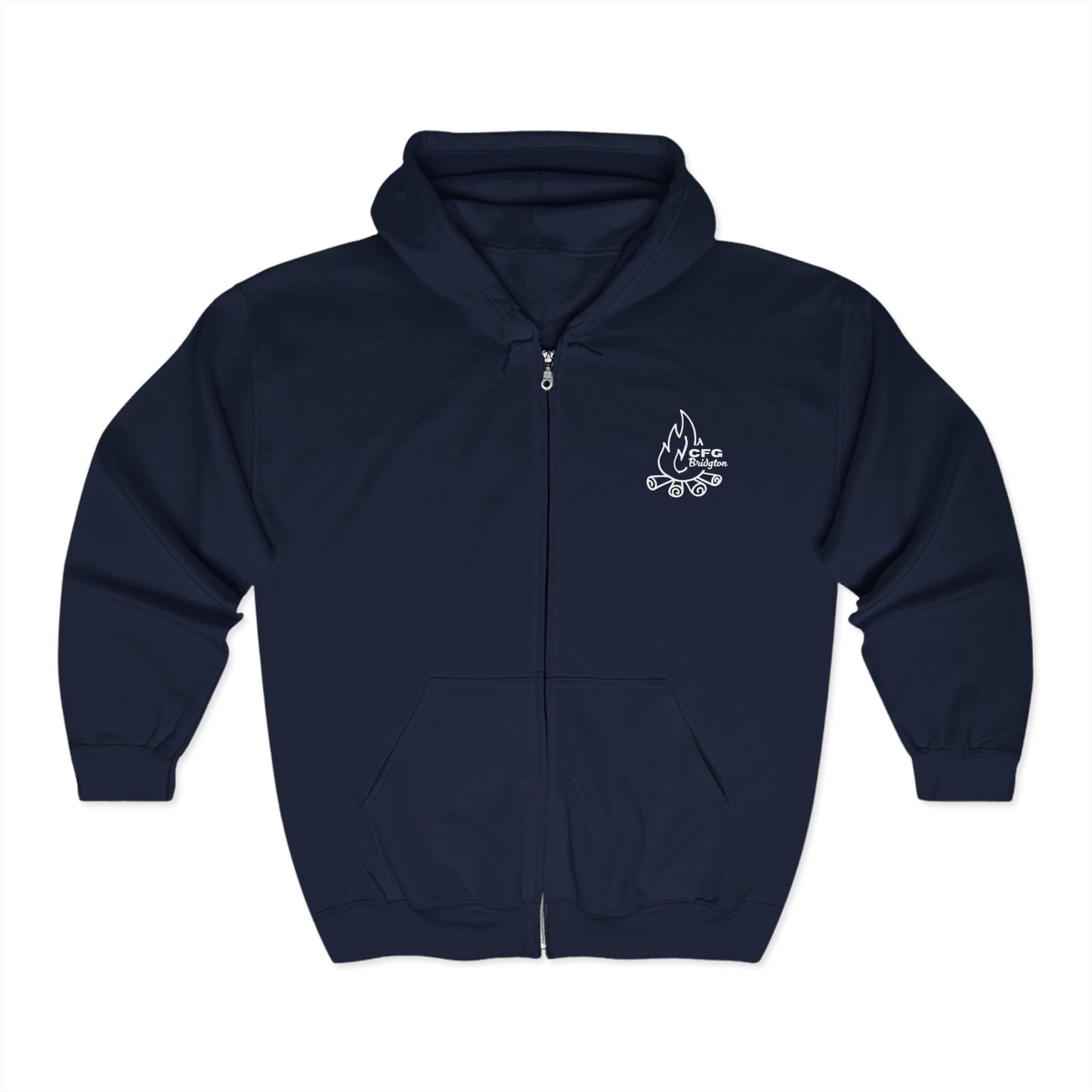 Campfire Grille Unisex Full Zip Hoodie - Cozy Fire-Themed Sweatshirt for Outdoor Lovers
