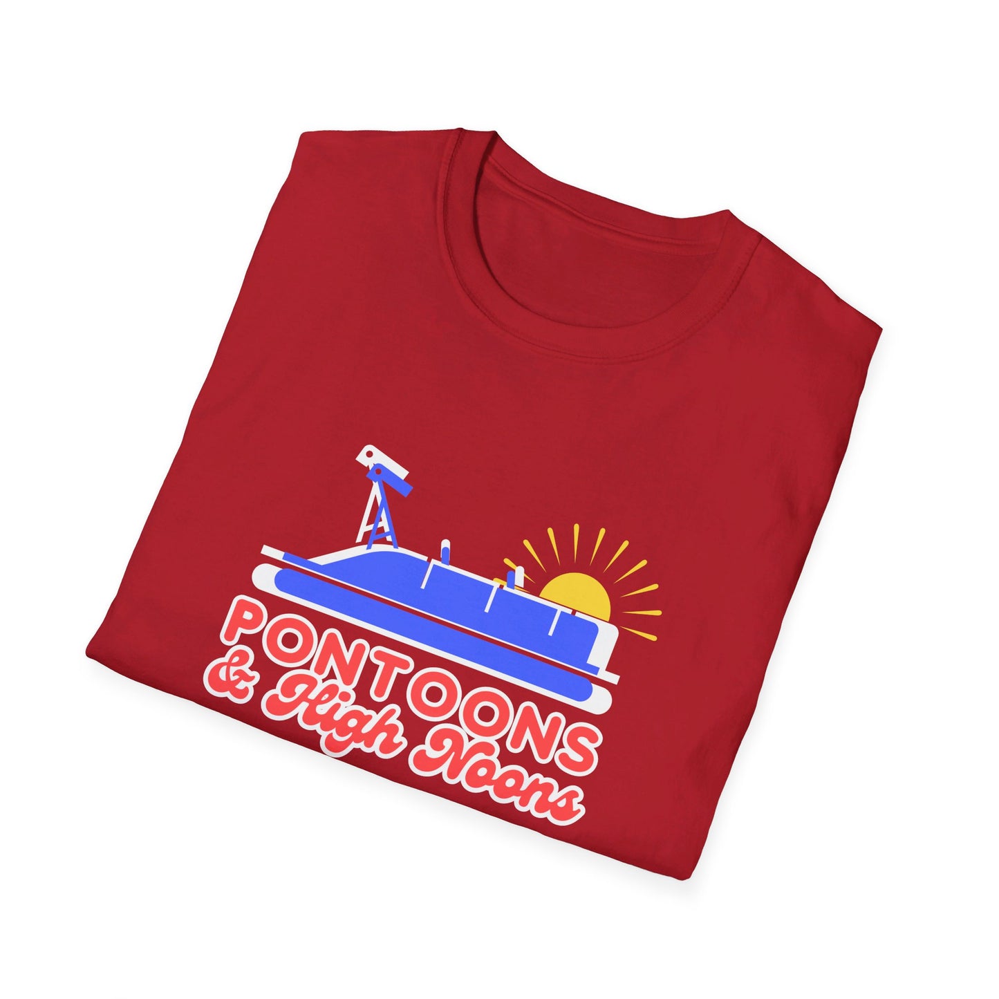 Pontoons and High Noon  Fun Summer Boating  T-Shirt