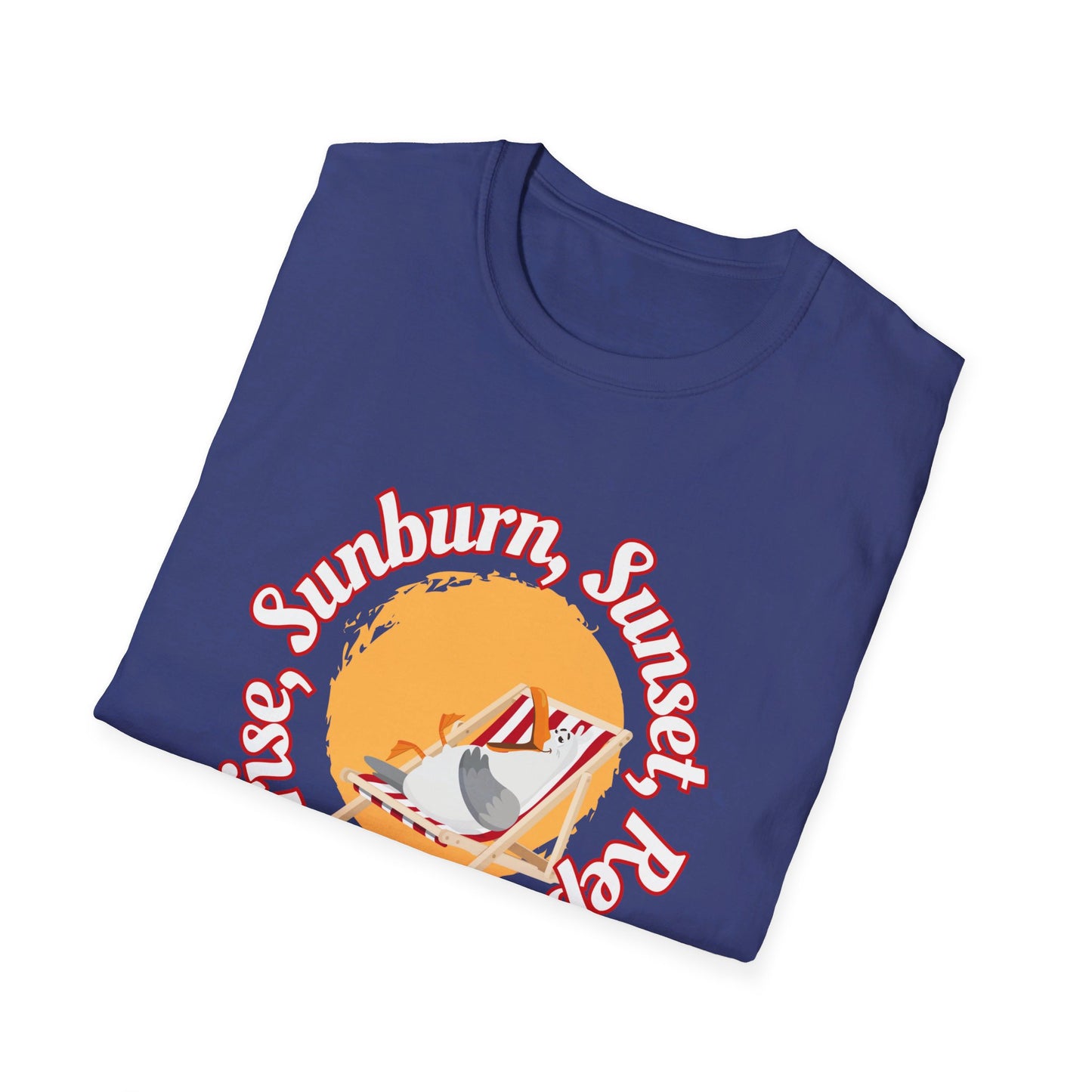 Sunrise, Sunburn, Sunset, Repeat, Seagull on the Beach Unisex T-Shirt