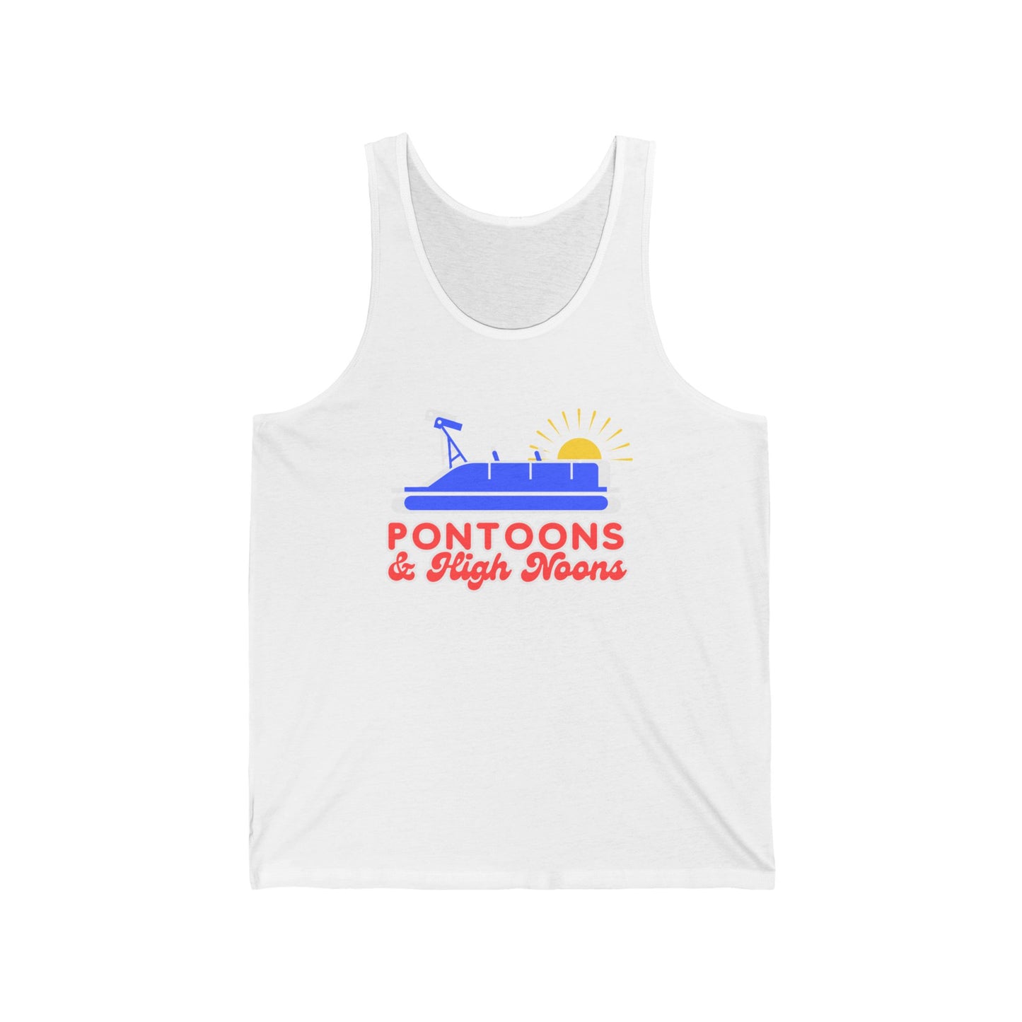 Pontoons and High Noons Sunshine Summer Boating Tank Top