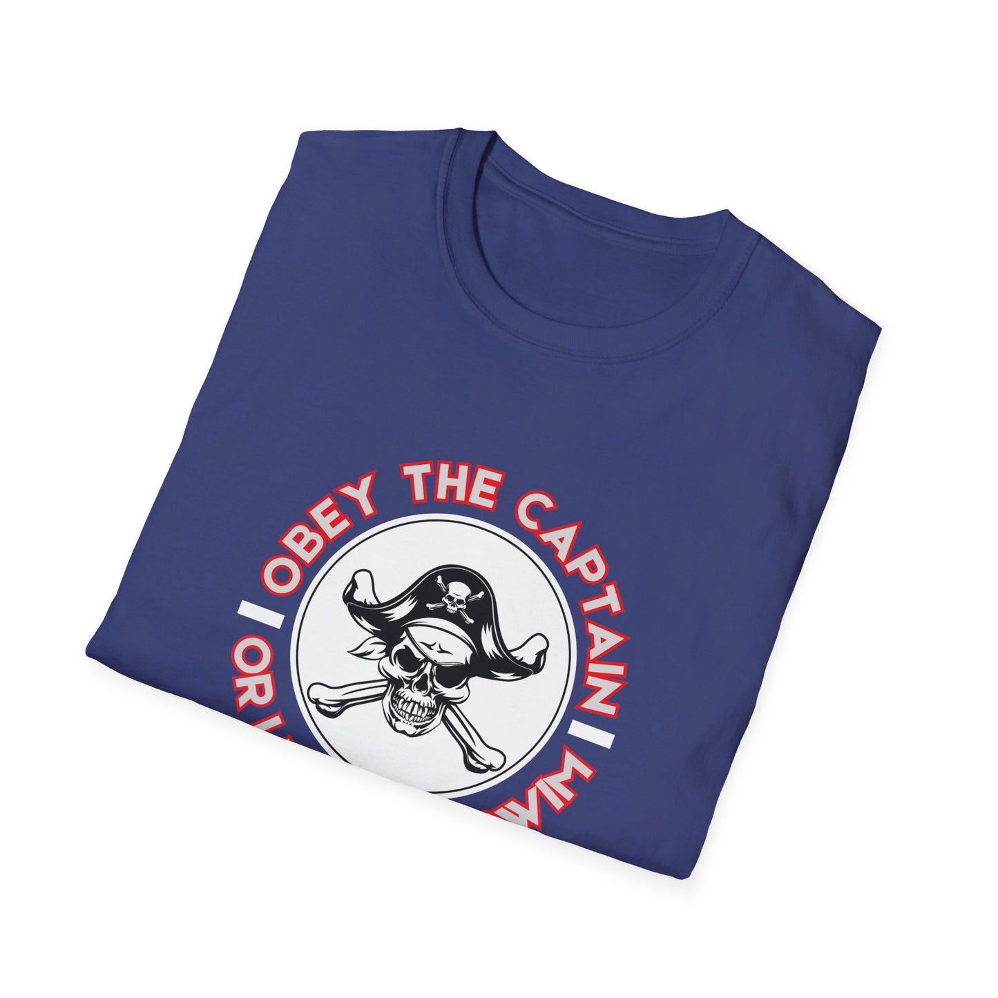 Obey the Captain or Learn To Swim Funny Pirate T-Shirt