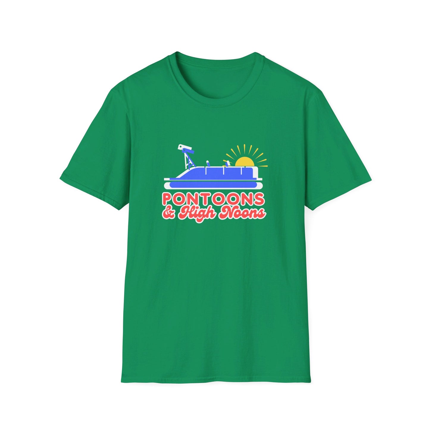 Pontoons and High Noon  Fun Summer Boating  T-Shirt