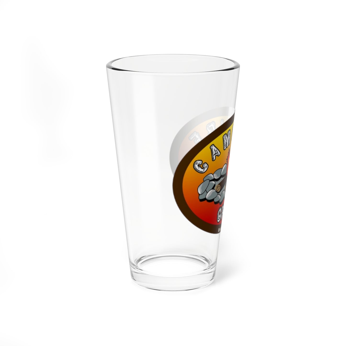 Campfire Grille Mixing Glass, 16oz | Outdoor Camping, BBQ, Drinkware, Gift for Campers, Unique Barware Bridgton Maine