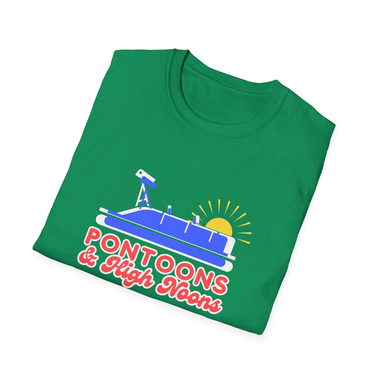 Pontoons and High Noon  Fun Summer Boating  T-Shirt
