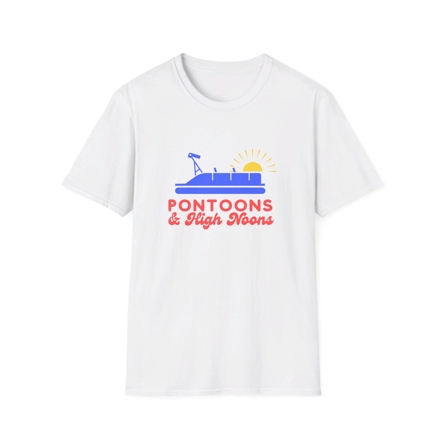 Pontoons and High Noon  Fun Summer Boating  T-Shirt