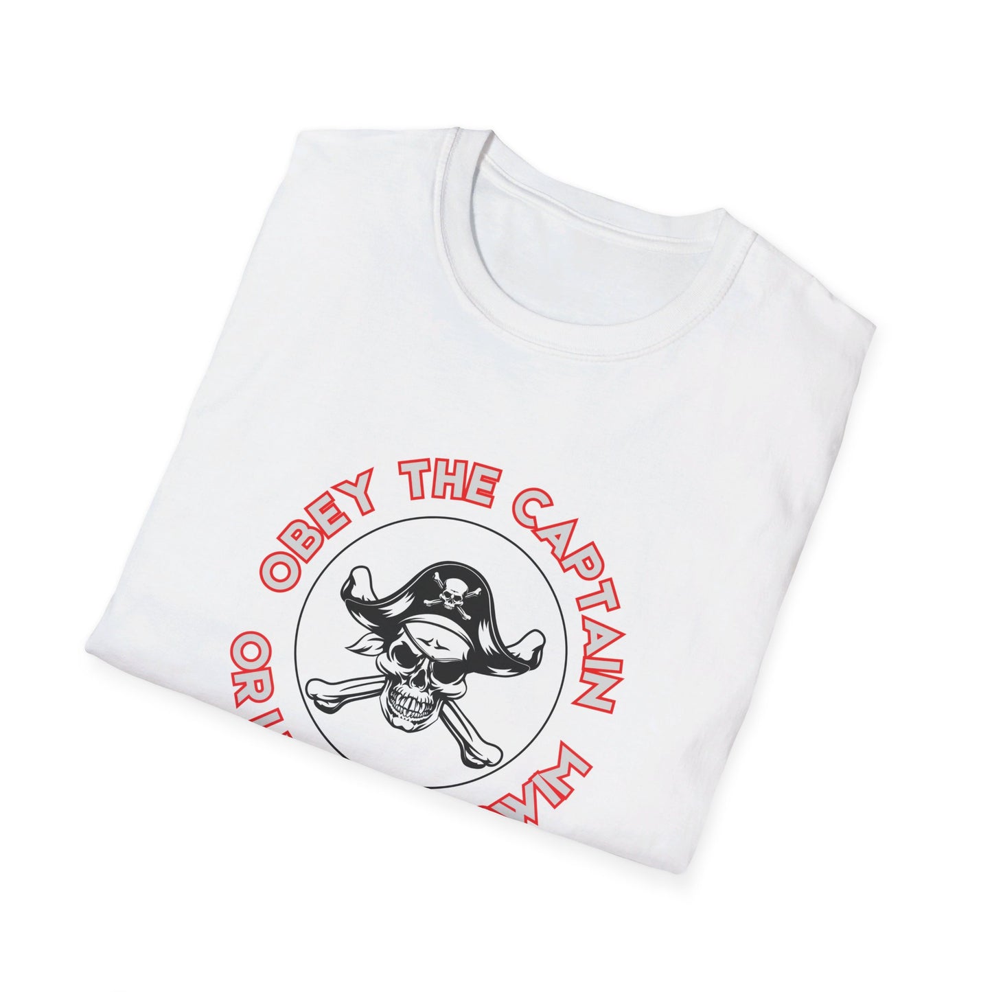 Obey the Captain or Learn To Swim Funny Pirate T-Shirt