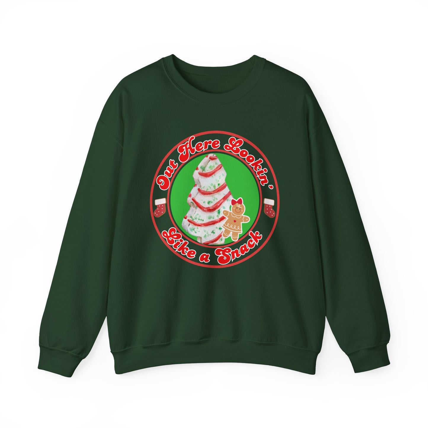 Out Here Lookin' Like a Snack  Christmas Cake Crewneck Sweatshirt
