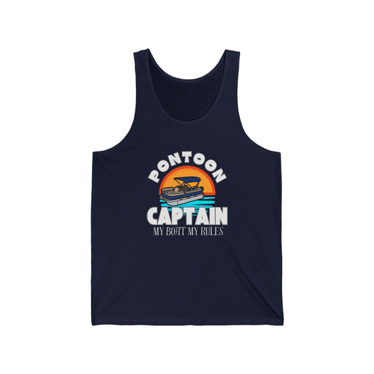 Pontoon Captain My Boat My Rules Funny Summer Tank