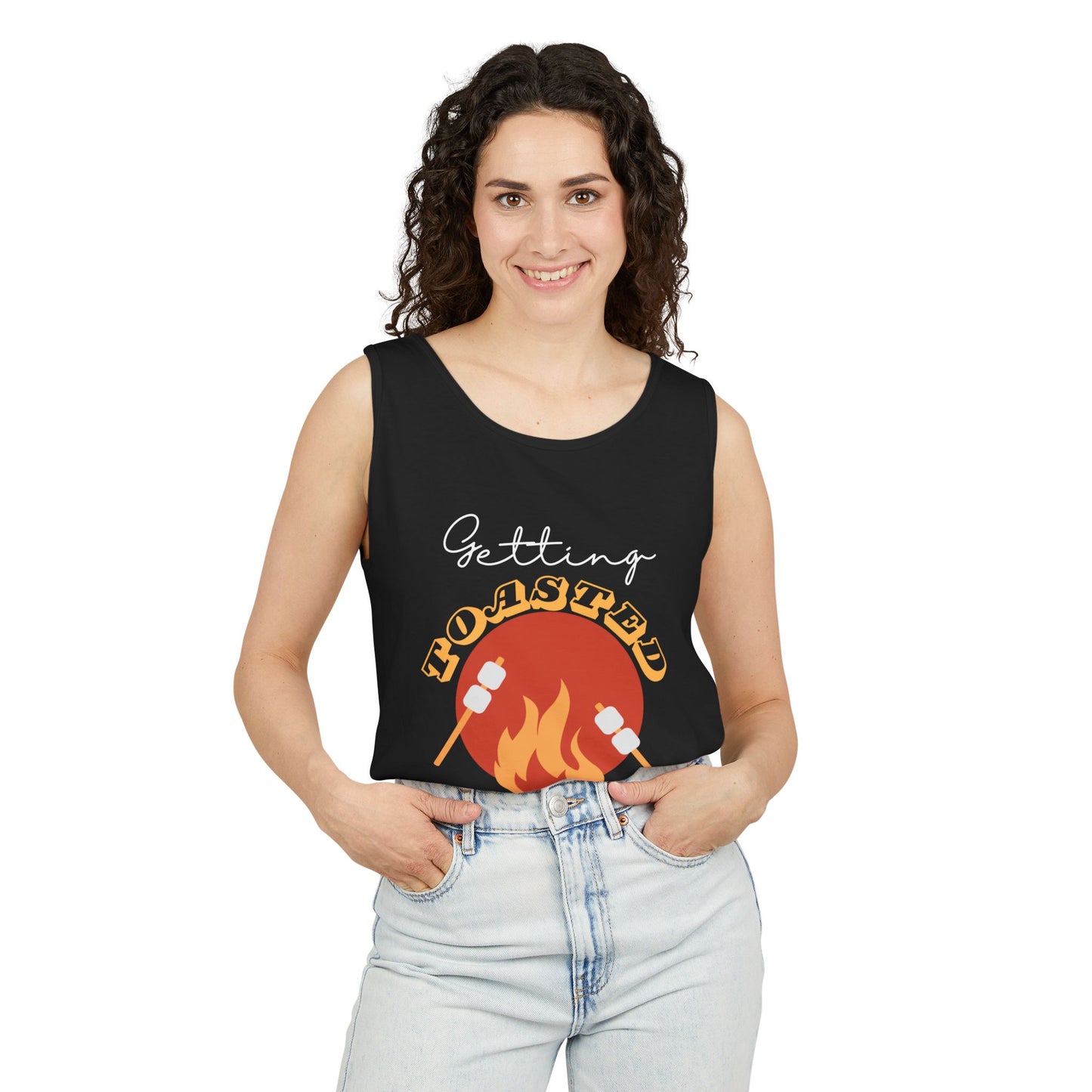 TOASTED funny camp camping marshmallow Tank Top