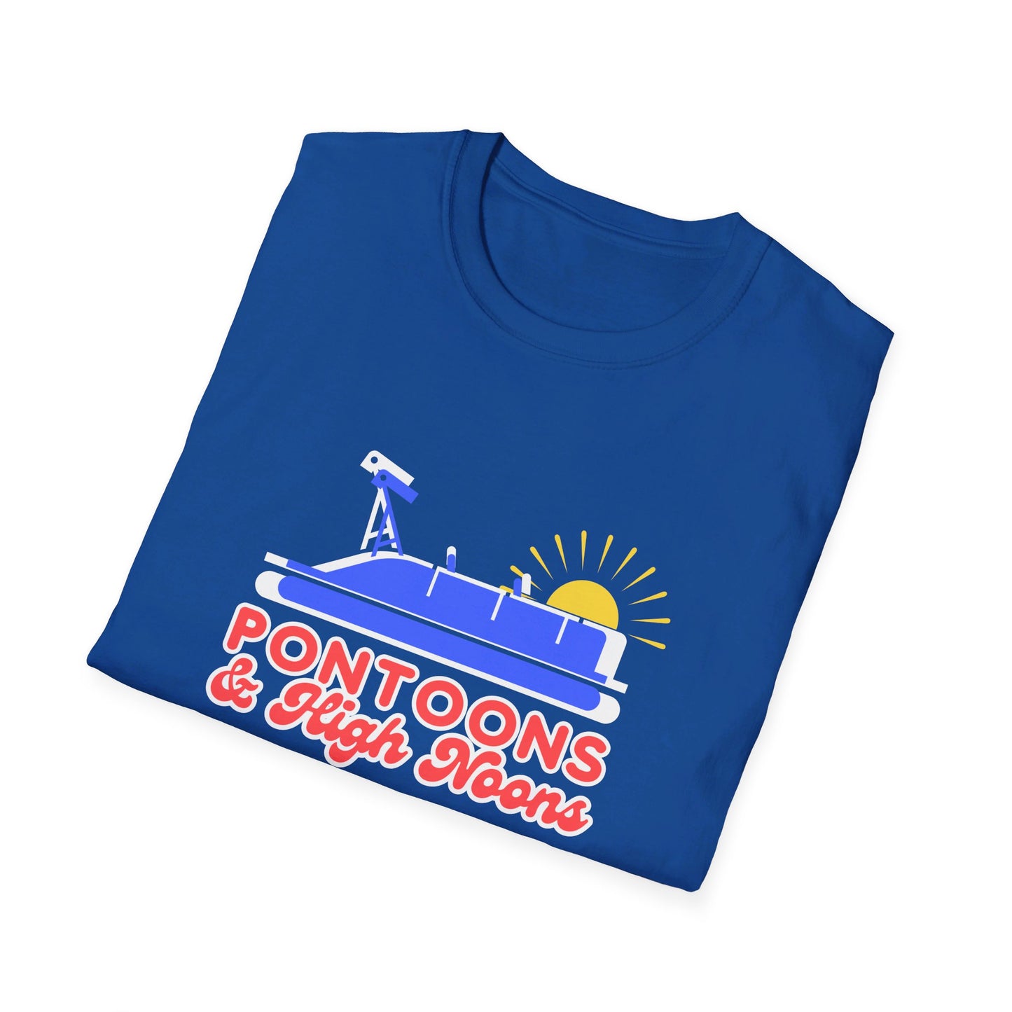 Pontoons and High Noon  Fun Summer Boating  T-Shirt