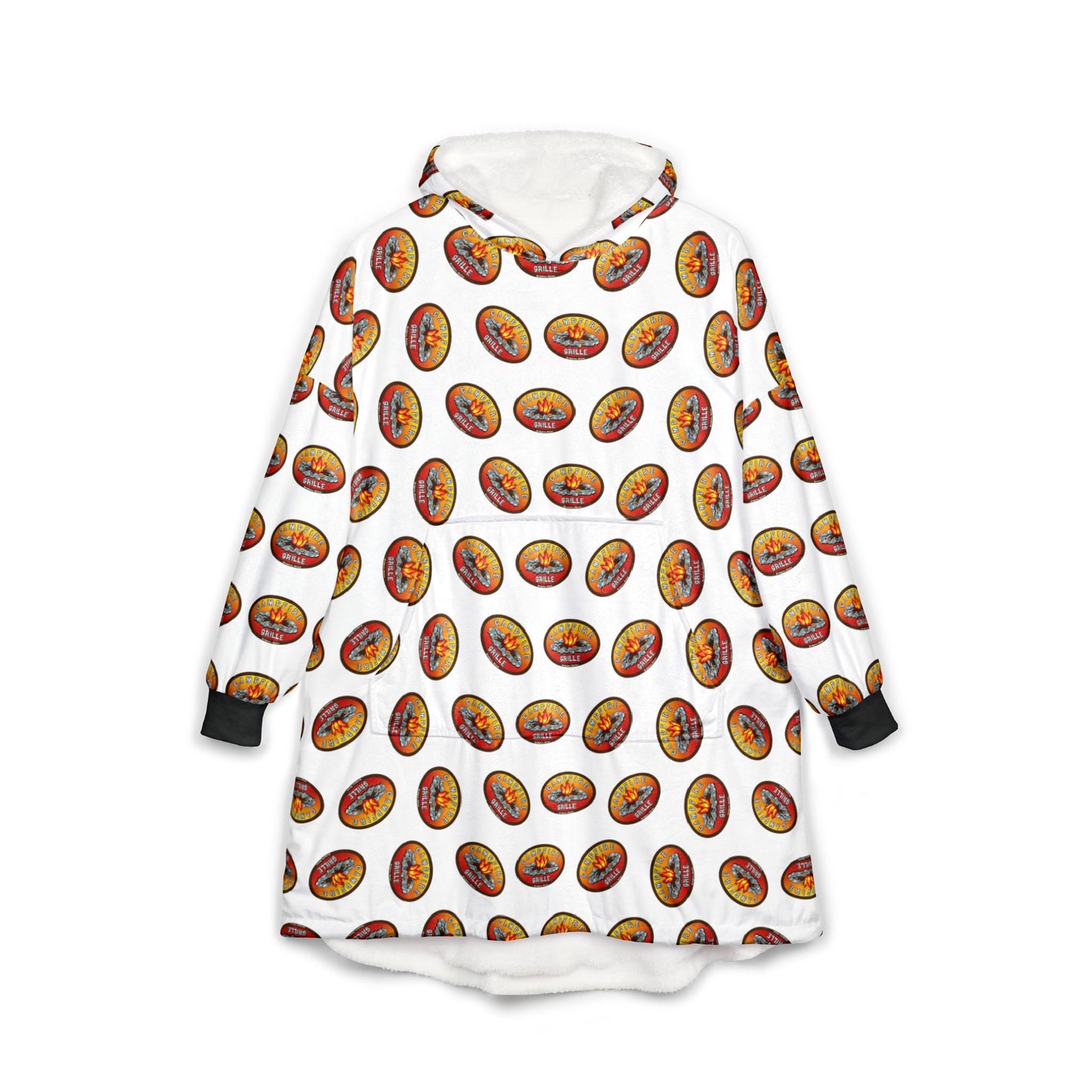 Cozy Unisex Hooded Blanket with Fun Donut Print, Perfect for Lounging, Gifting, Movie Nights, Cozy Home Decor, Fun Fashion