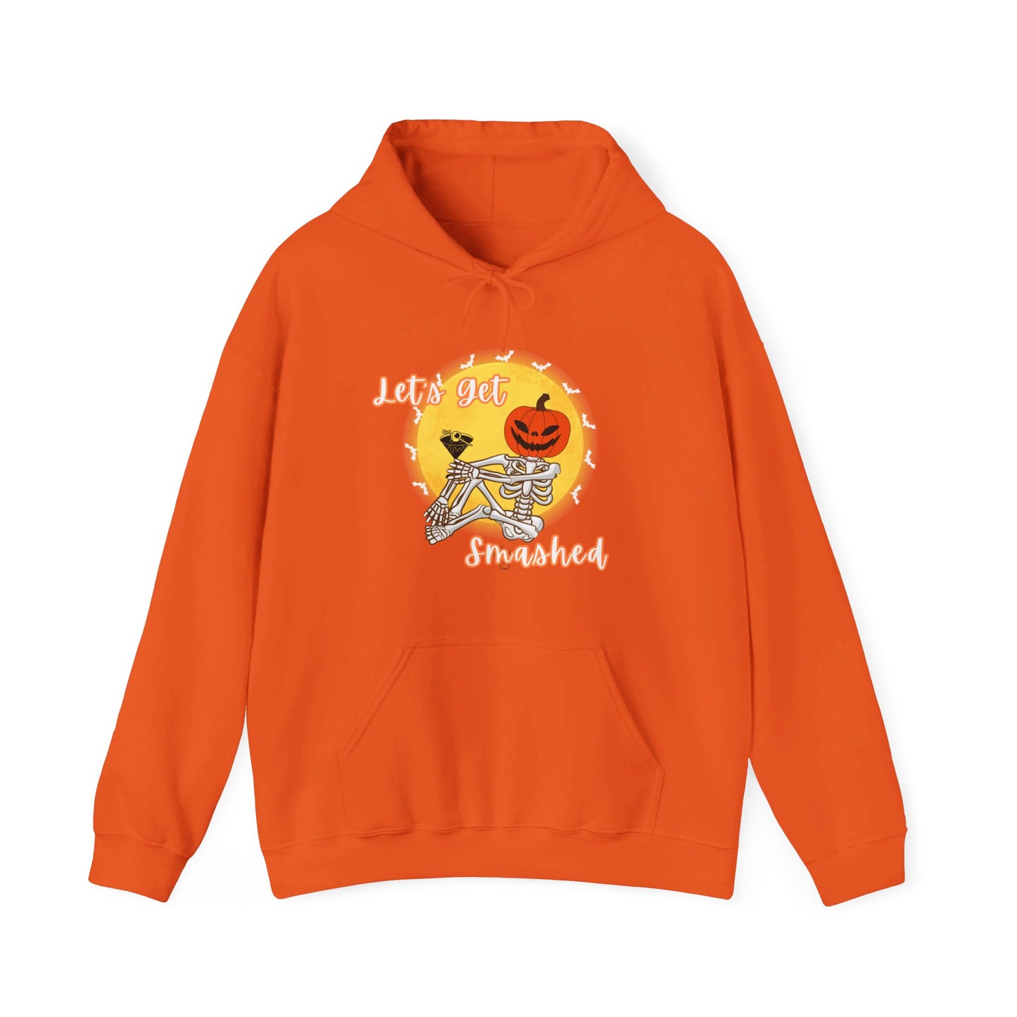 Let's Get Smashed Halloween Skeleton & Martini Hoodie Sweatshirt