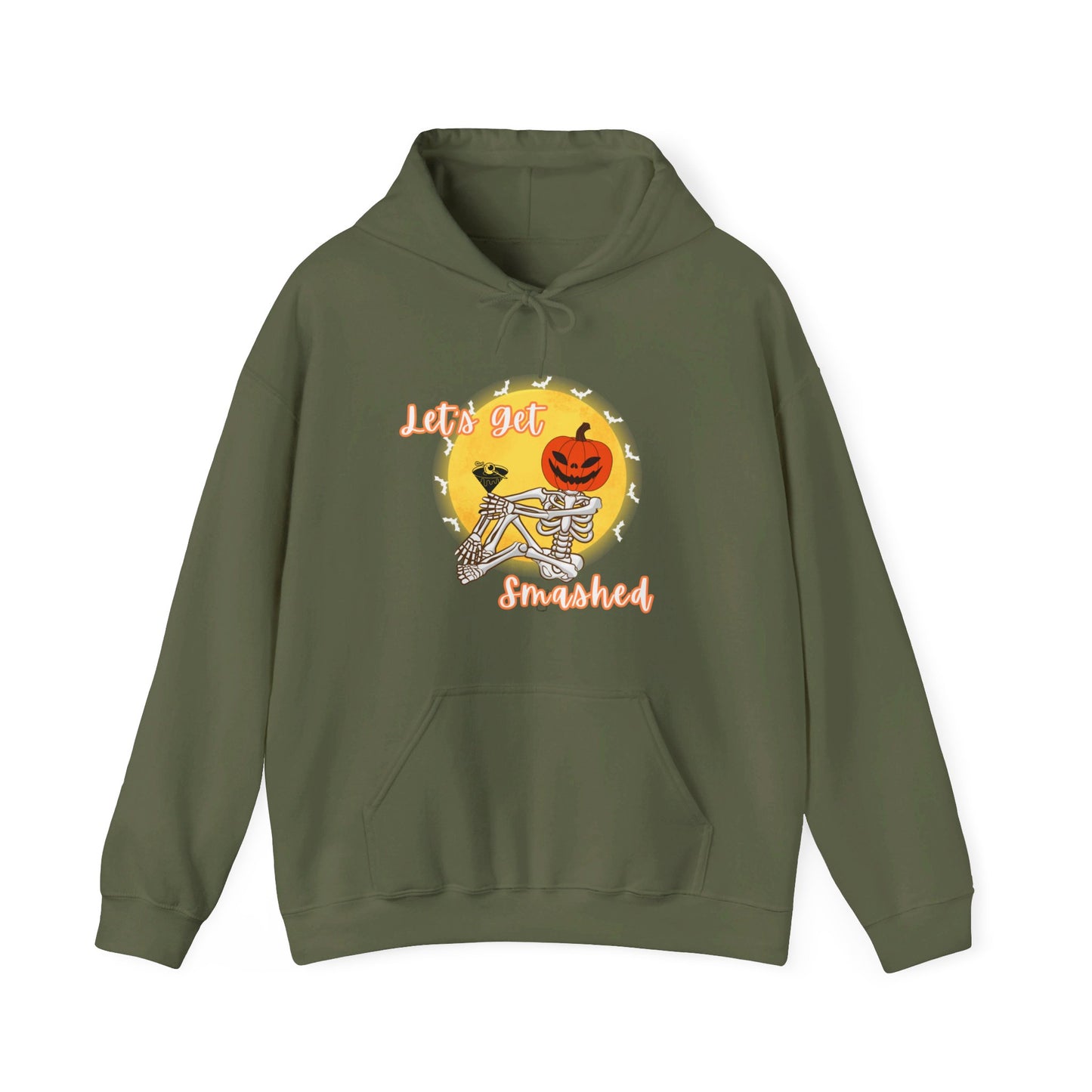 Let's Get Smashed Halloween Skeleton & Martini Hoodie Sweatshirt