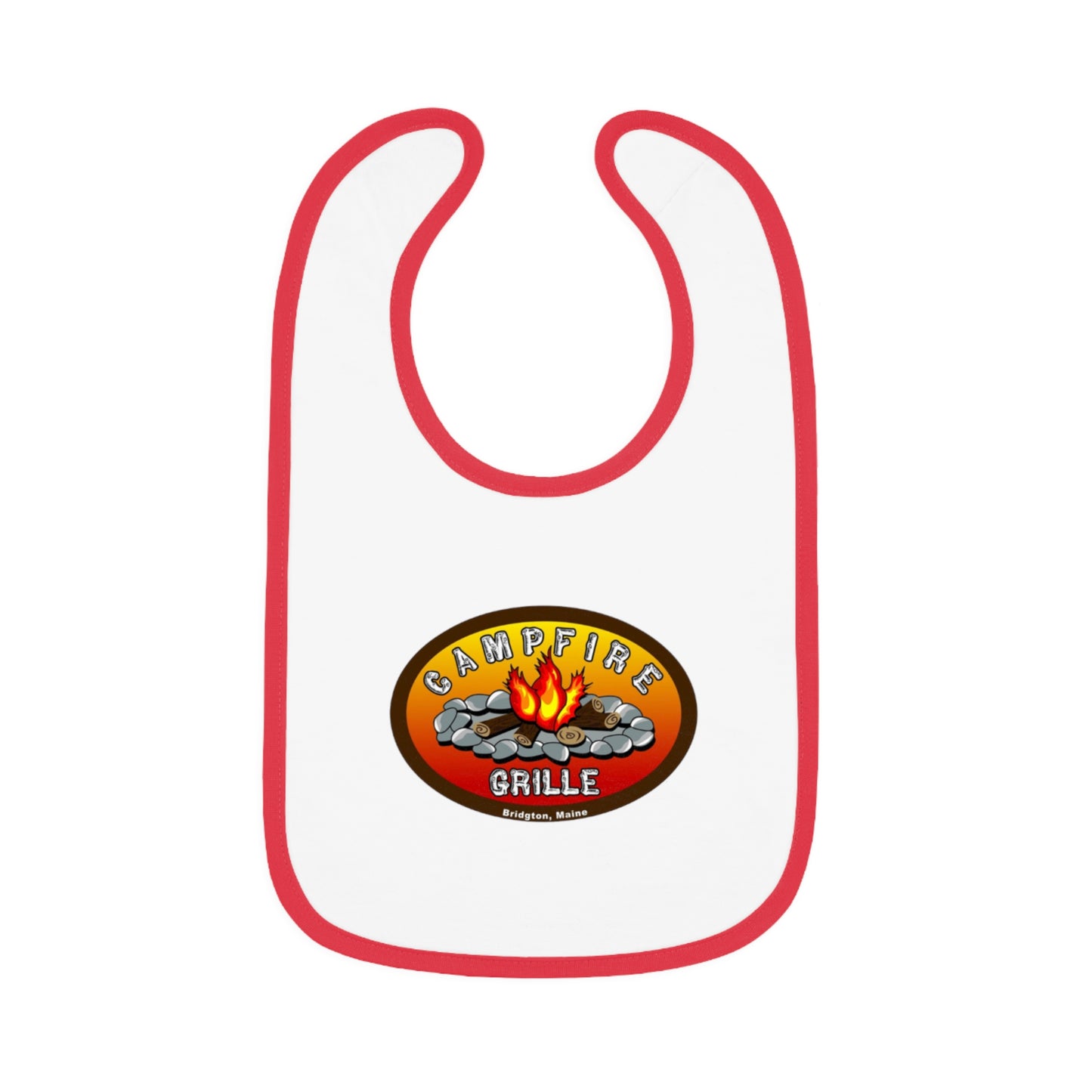 Camping-Themed Baby Bib, Outdoor Dining Bib, Baby Shower Gift, BBQ Fun, Baby Feeding Accessory, Cute Campfire Design