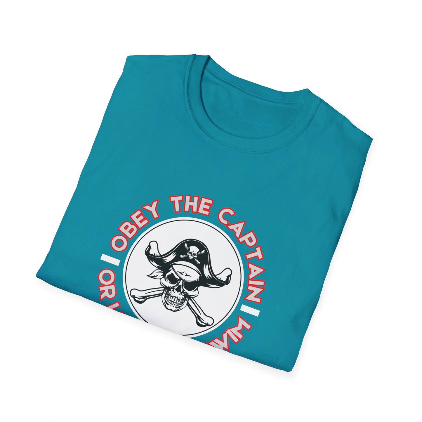 Obey the Captain or Learn To Swim Funny Pirate T-Shirt