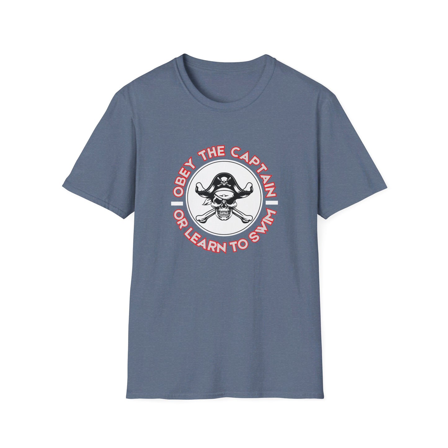 Obey the Captain or Learn To Swim Funny Pirate T-Shirt