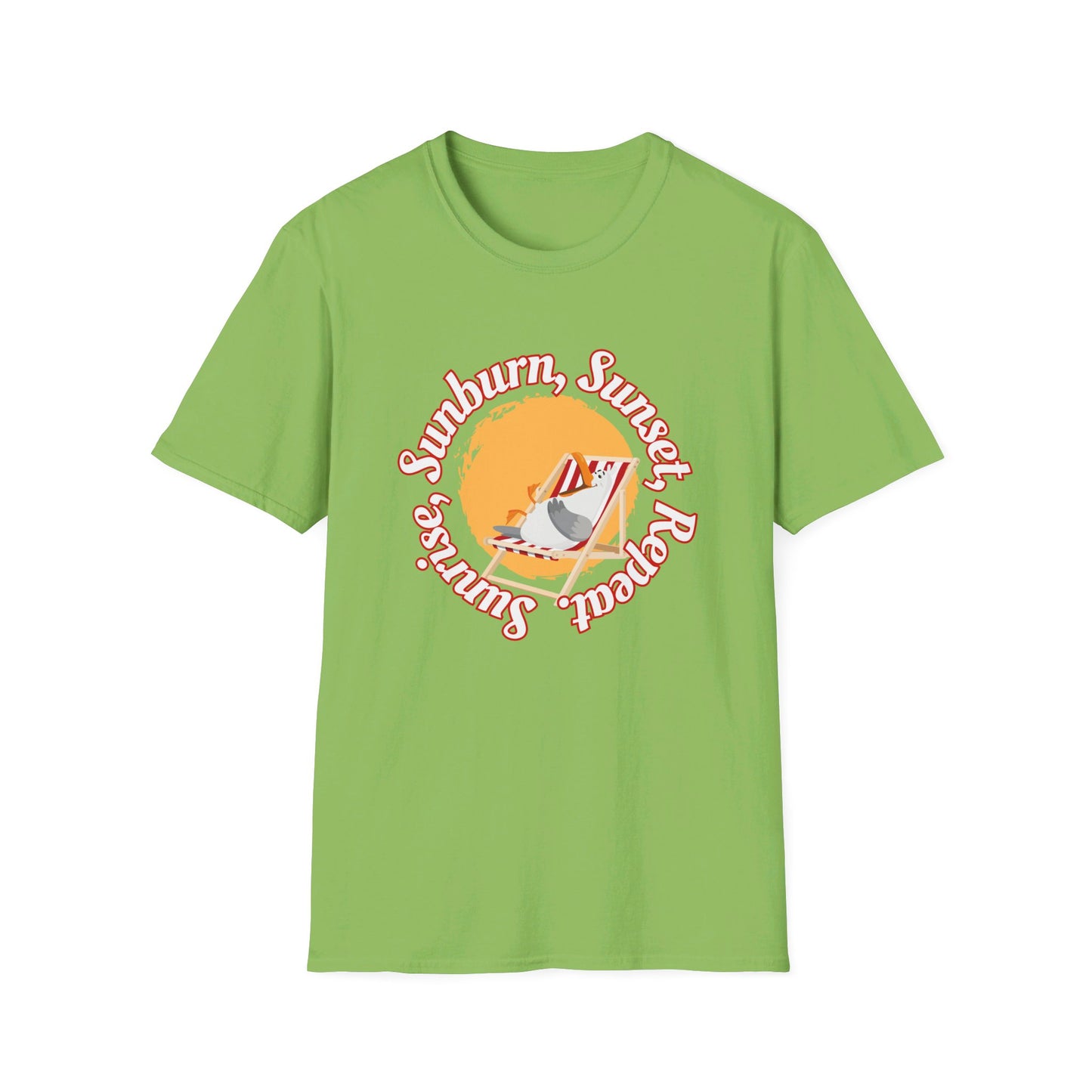Sunrise, Sunburn, Sunset, Repeat, Seagull on the Beach Unisex T-Shirt