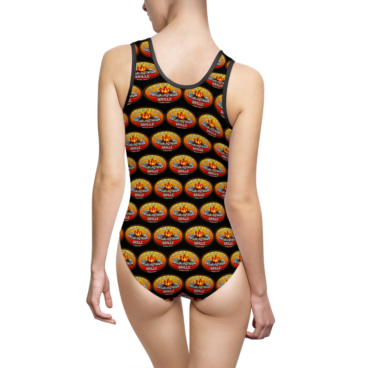 CFG Campfire Grille Fun Grill-Themed Women's Classic One-Piece Swimsuit for Summer BBQs