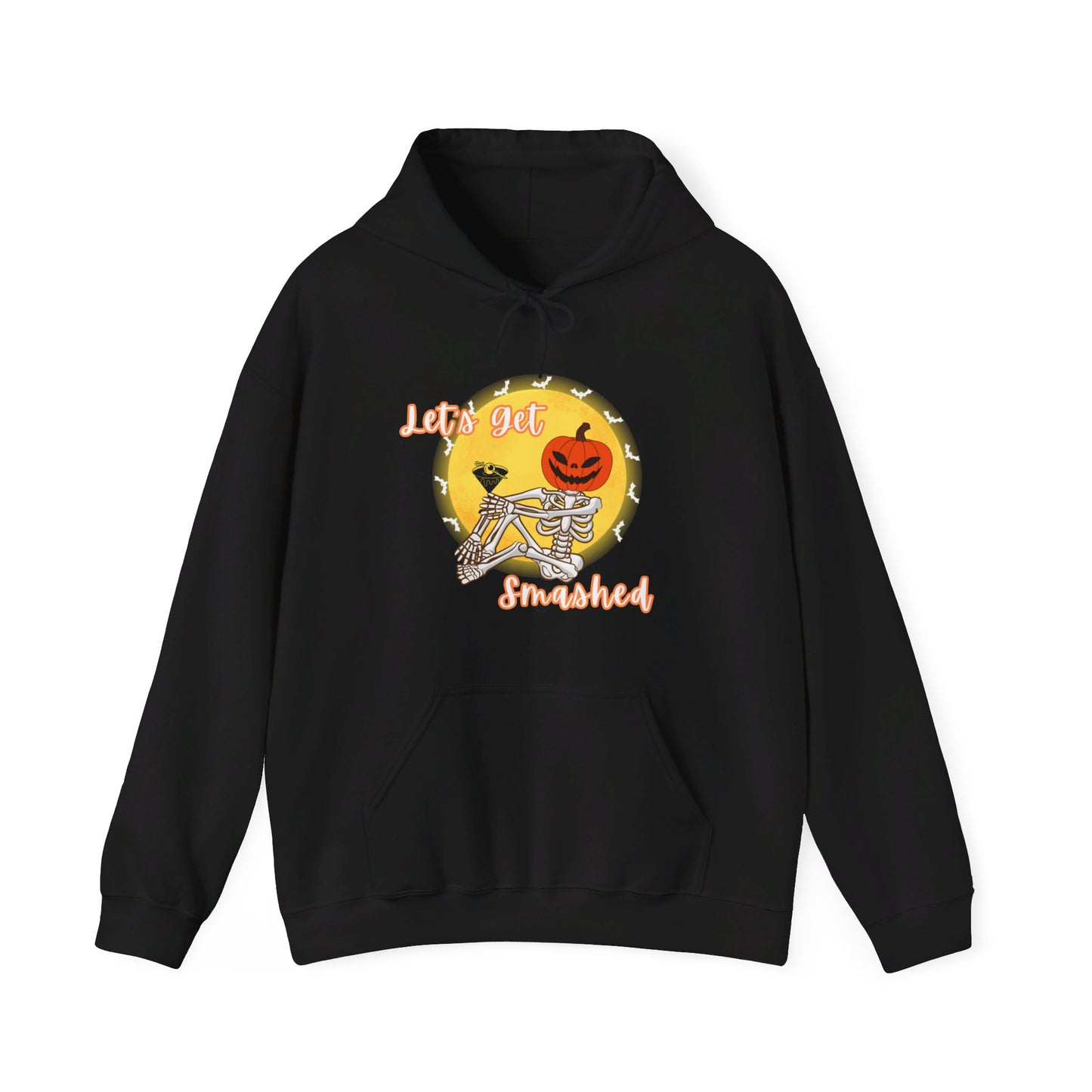 Let's Get Smashed Halloween Skeleton & Martini Hoodie Sweatshirt