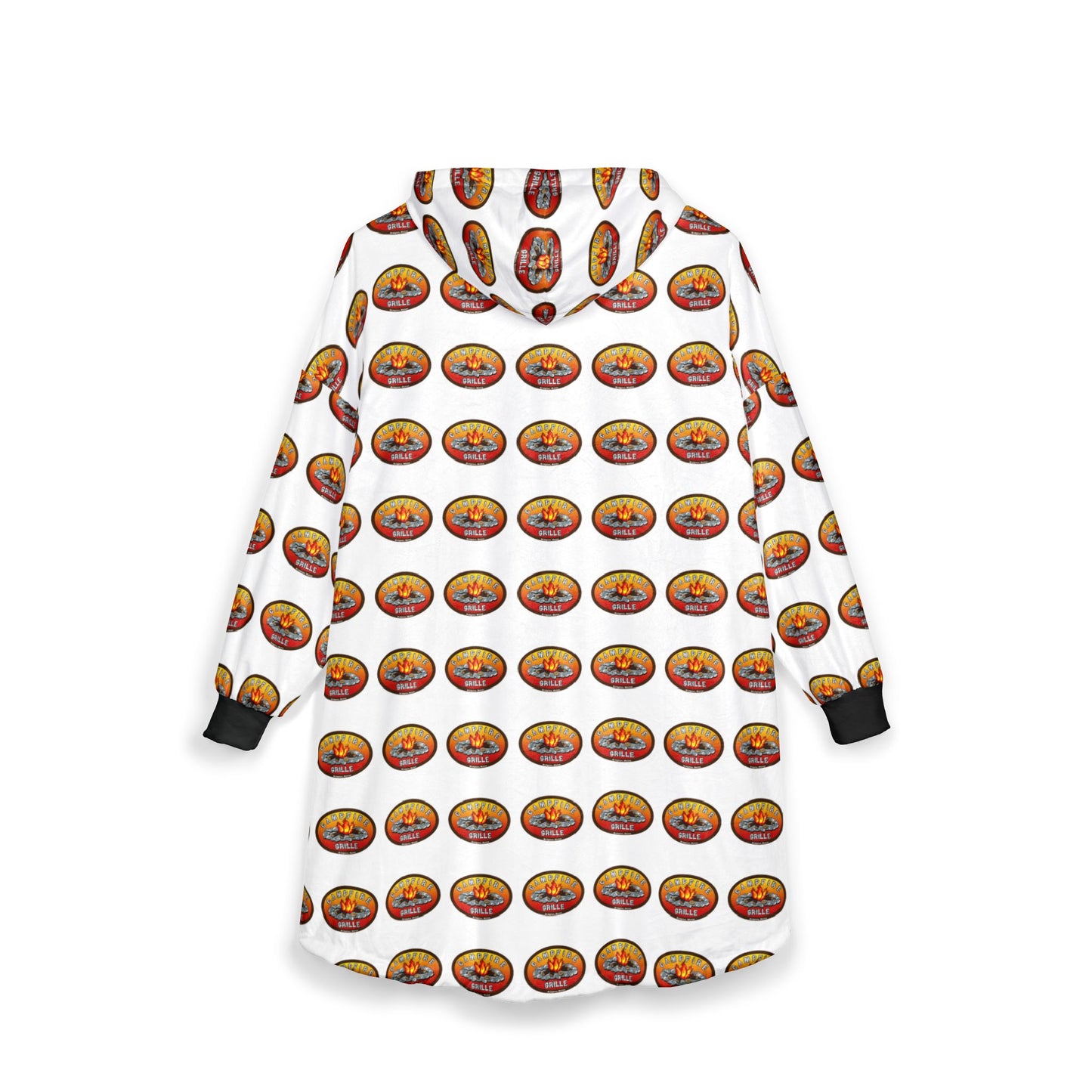 Cozy Unisex Hooded Blanket with Fun Donut Print, Perfect for Lounging, Gifting, Movie Nights, Cozy Home Decor, Fun Fashion