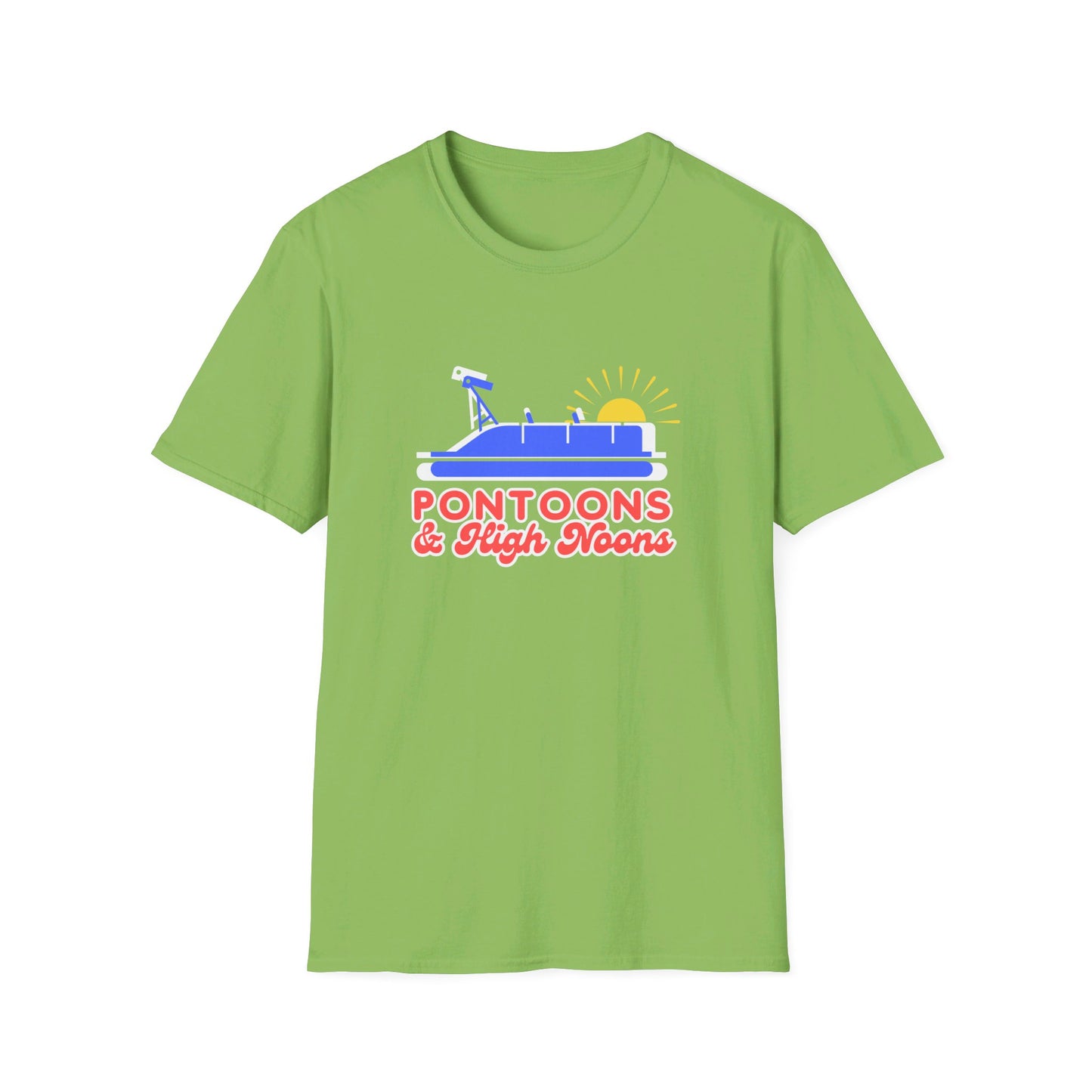 Pontoons and High Noon  Fun Summer Boating  T-Shirt